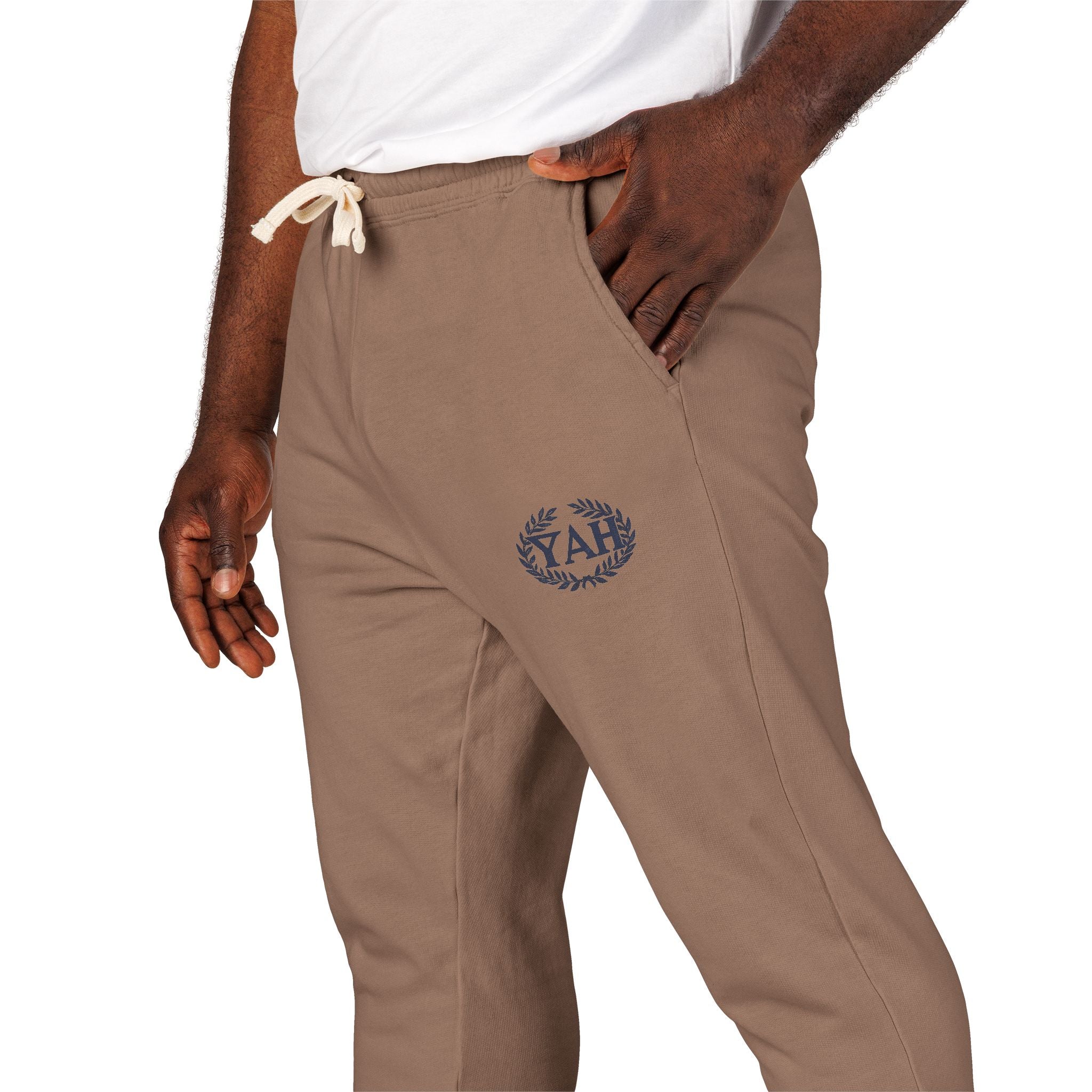 “YAH” Garment-Dyed Fleece Sweatpants