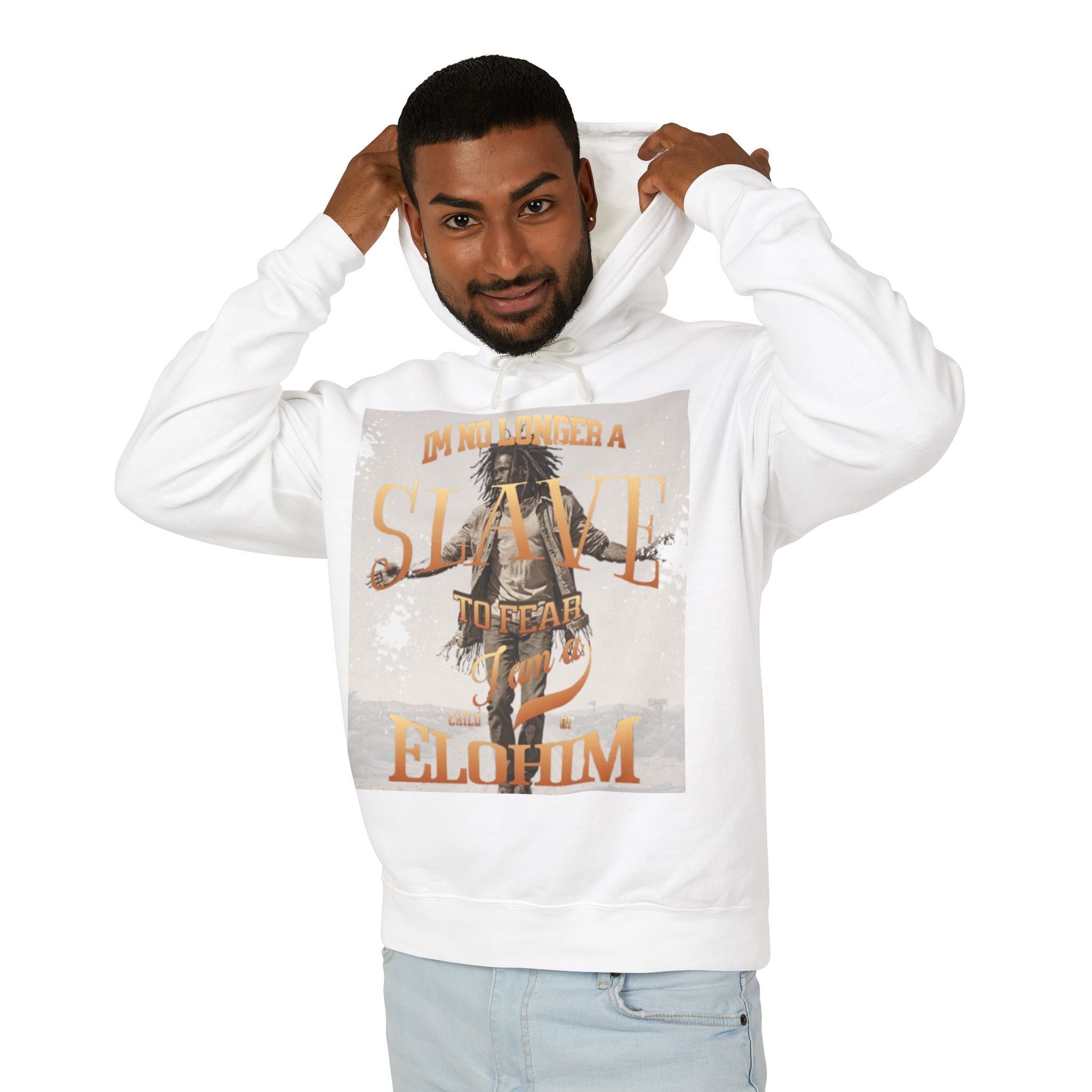 “No longer a slave” Unisex Lightweight Hooded Sweatshirt