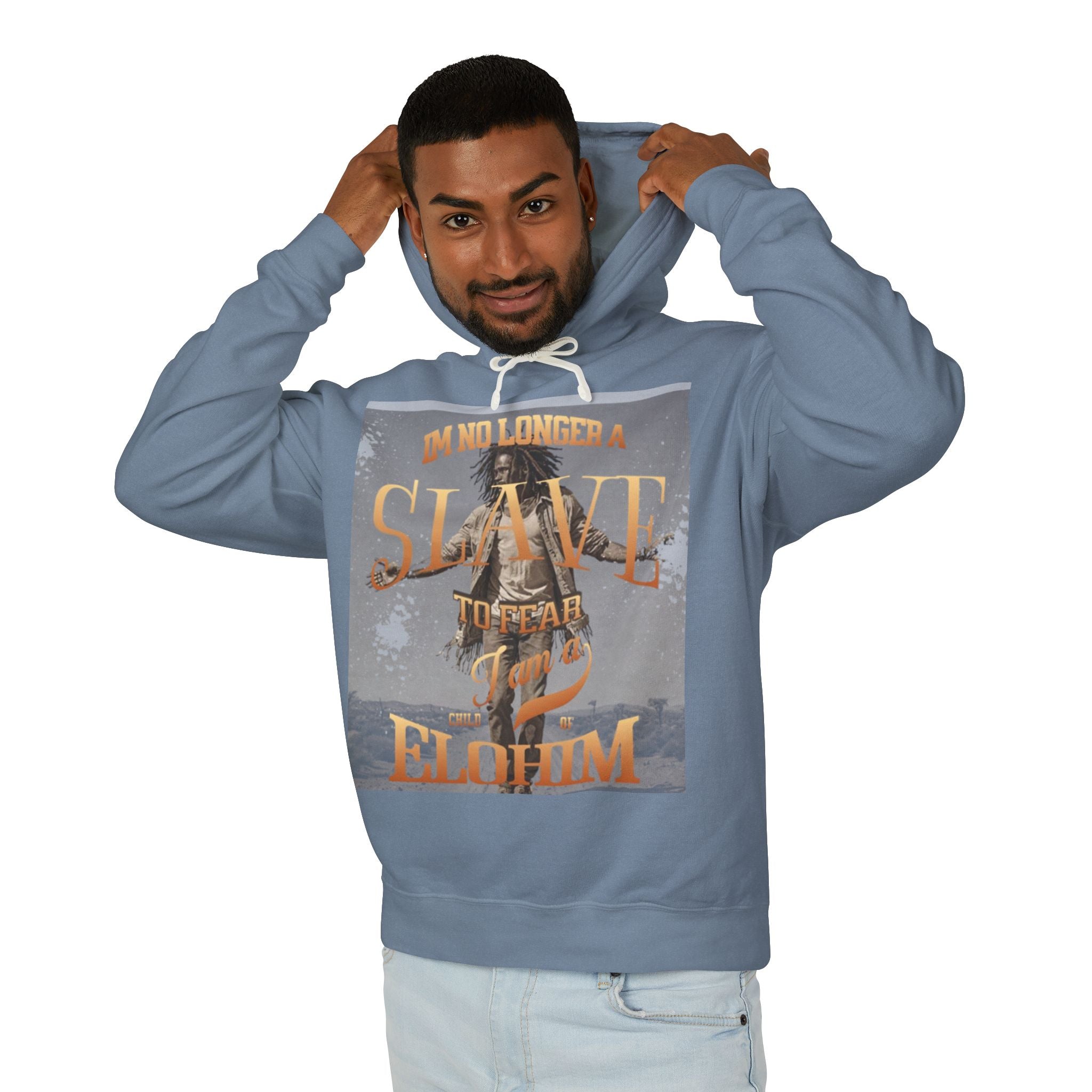 “No longer a slave” Unisex Lightweight Hooded Sweatshirt
