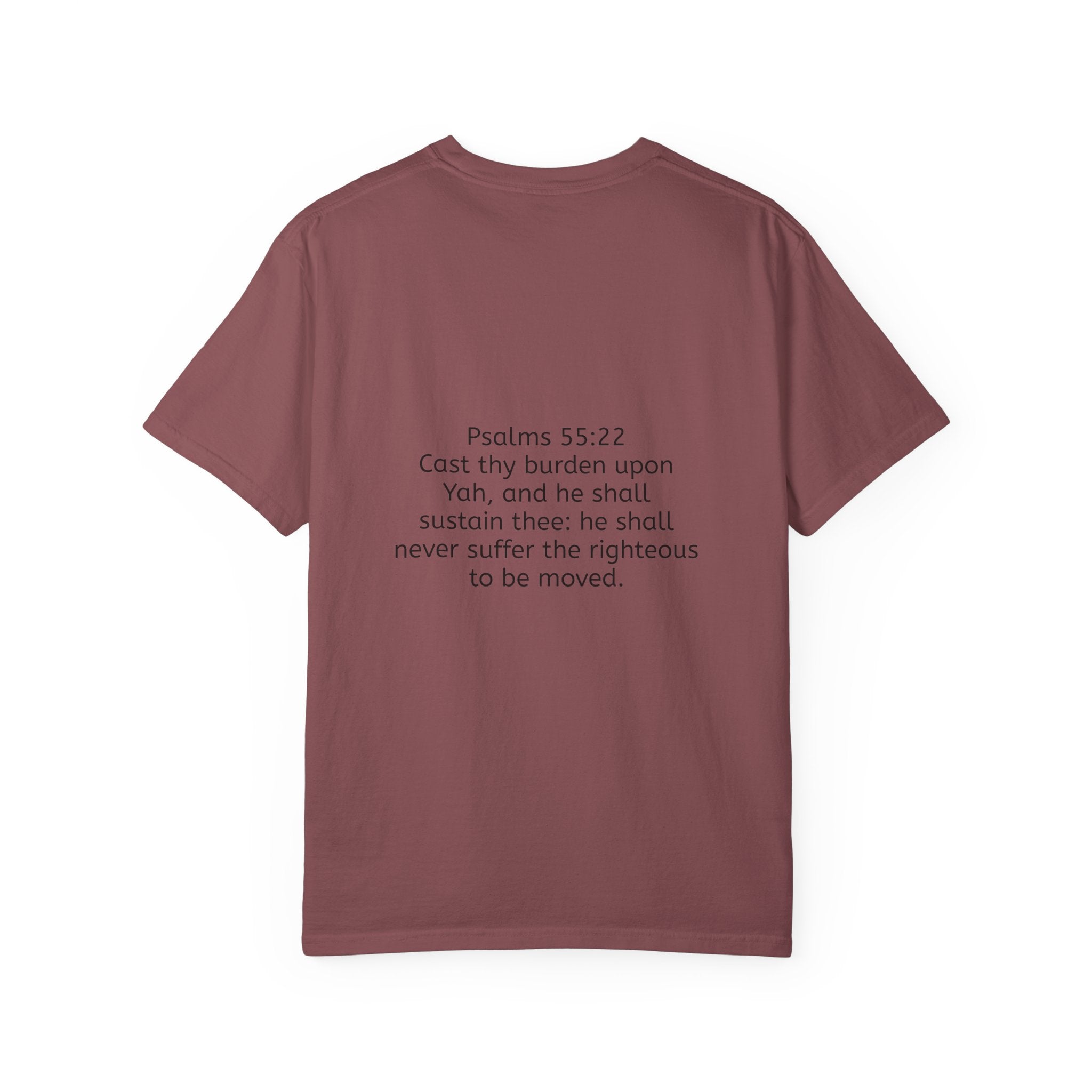 “Cast thy burdens” Unisex Garment-Dyed T-shirt