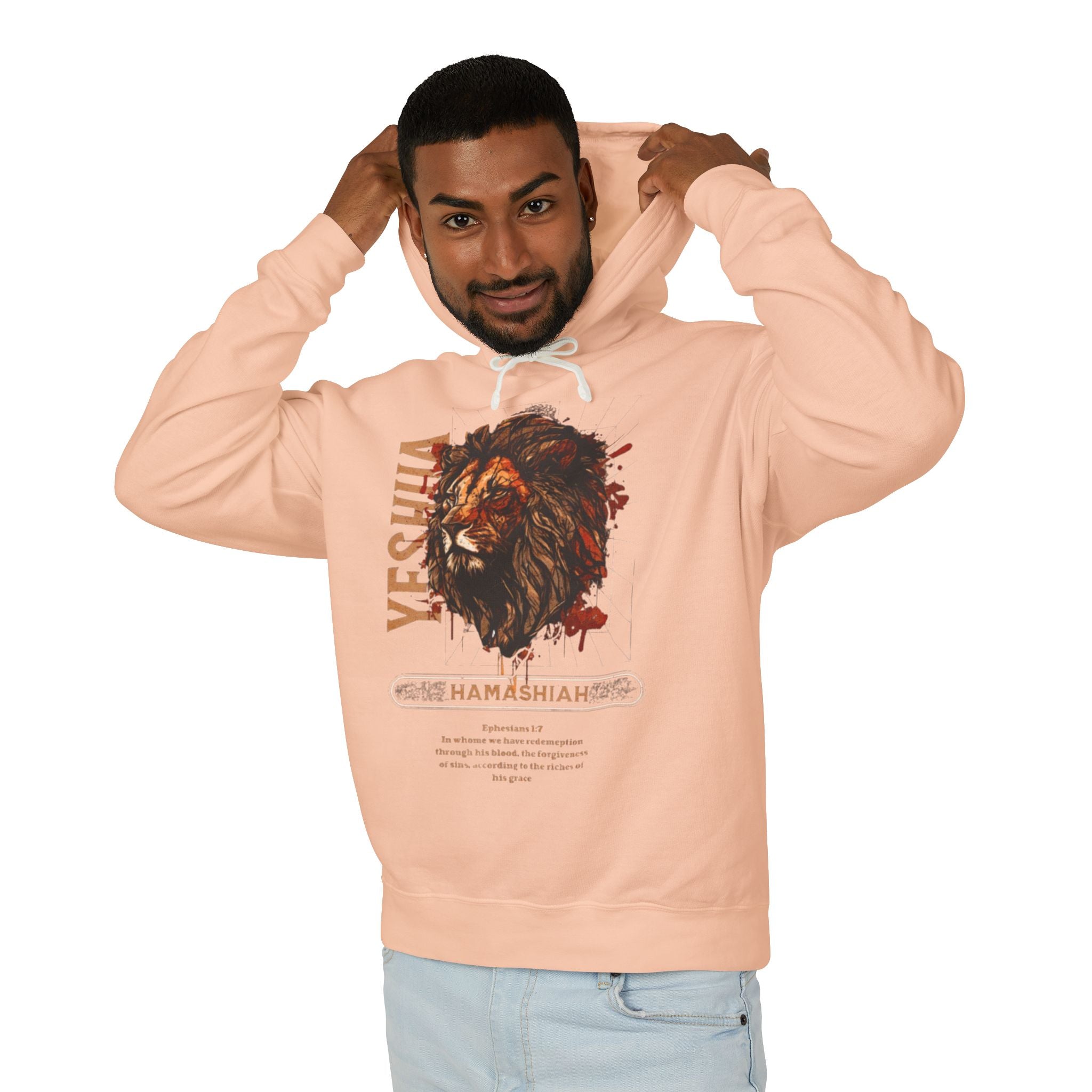 “YESHUA HAMASHIAH” Unisex Lightweight Hooded Sweatshirt