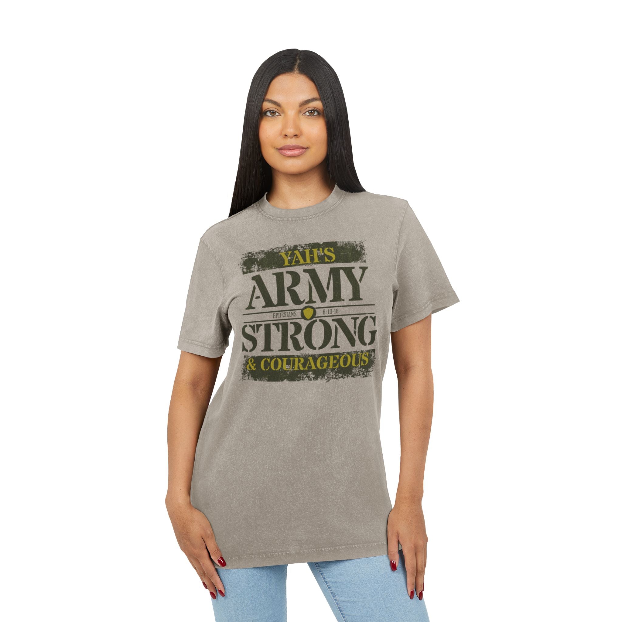 Acid Washed Round Neck Tee