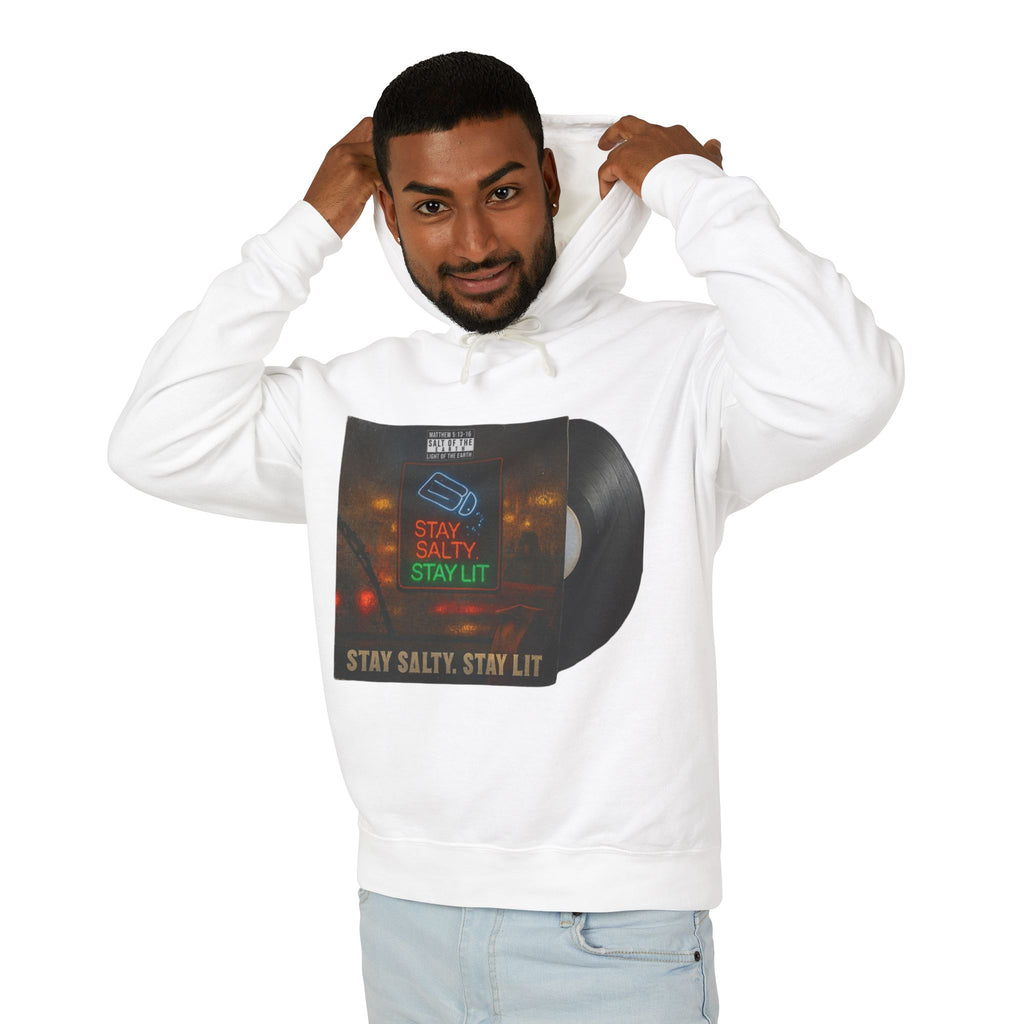 “Salty and lit” Unisex Lightweight Hooded Sweatshirt