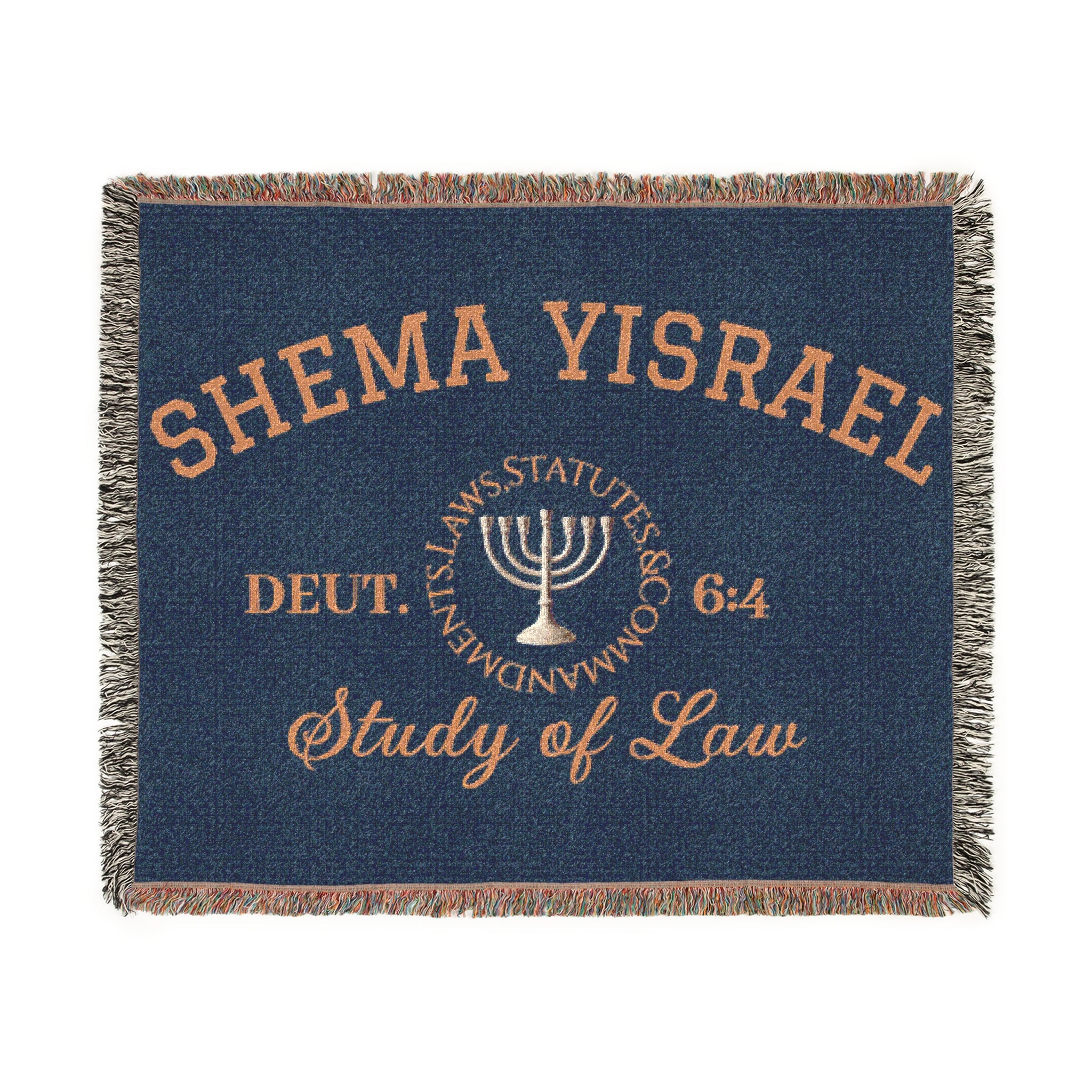 Blue “SHEMA YISRAEL university”  Woven Blanket
