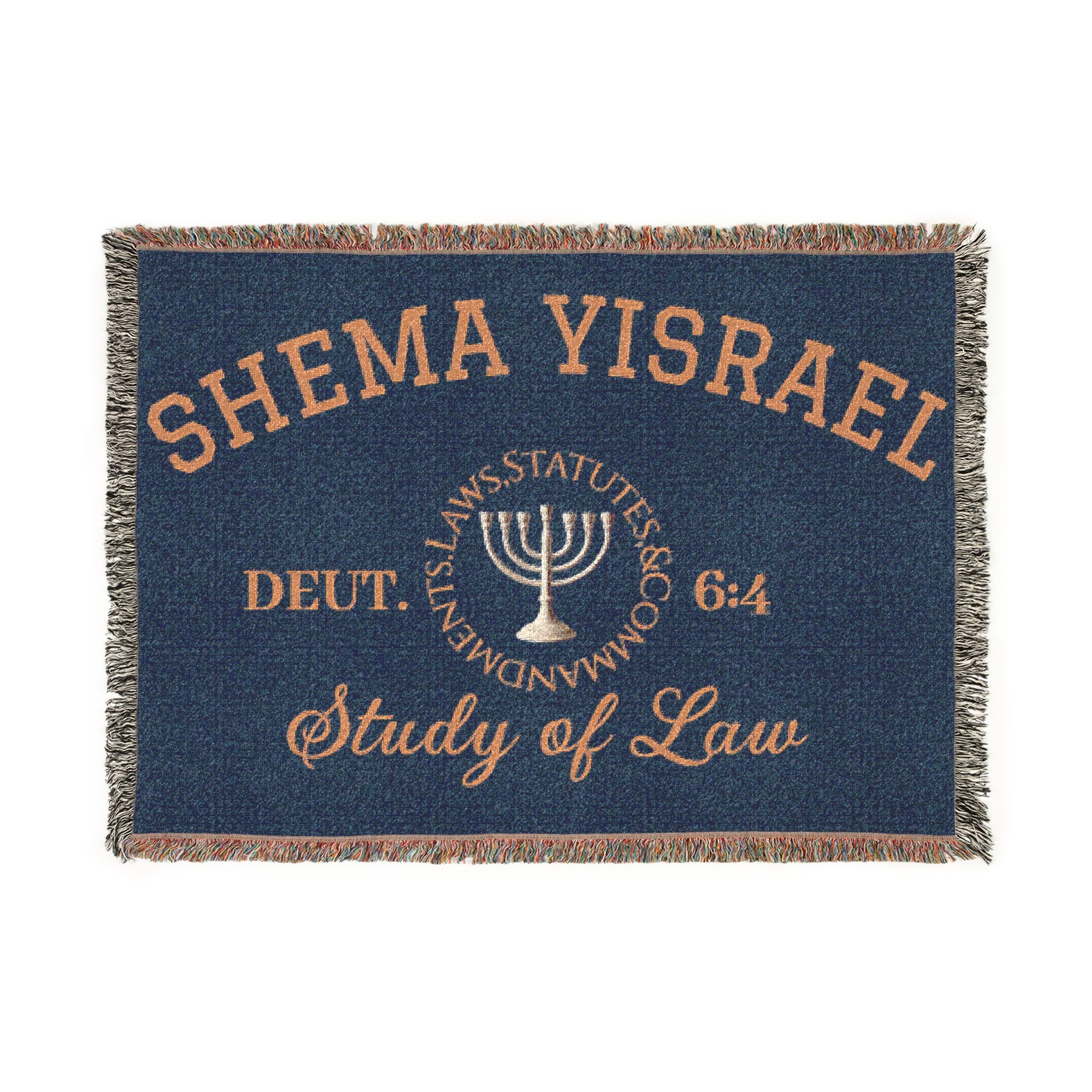 Blue “SHEMA YISRAEL university”  Woven Blanket