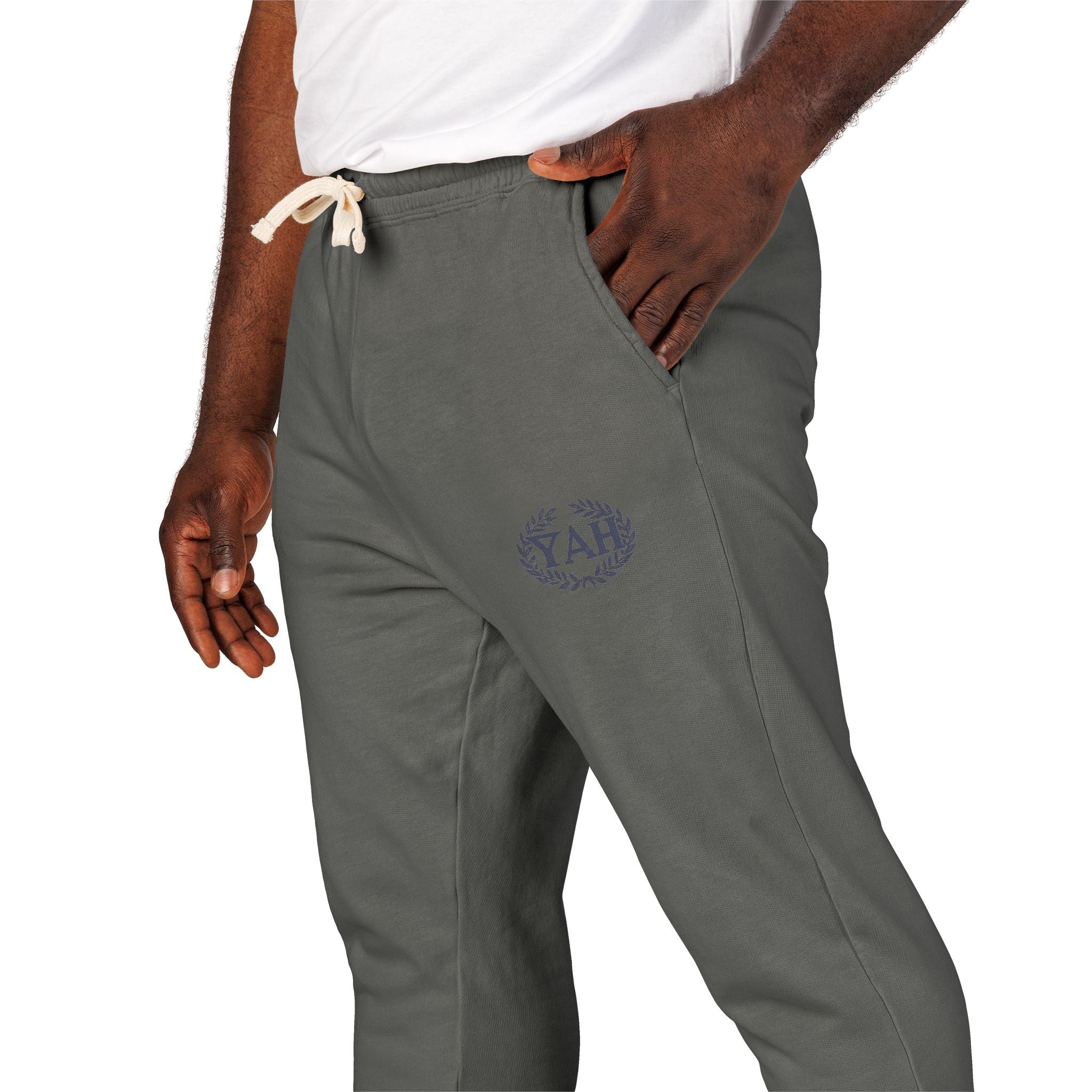 “YAH” Garment-Dyed Fleece Sweatpants