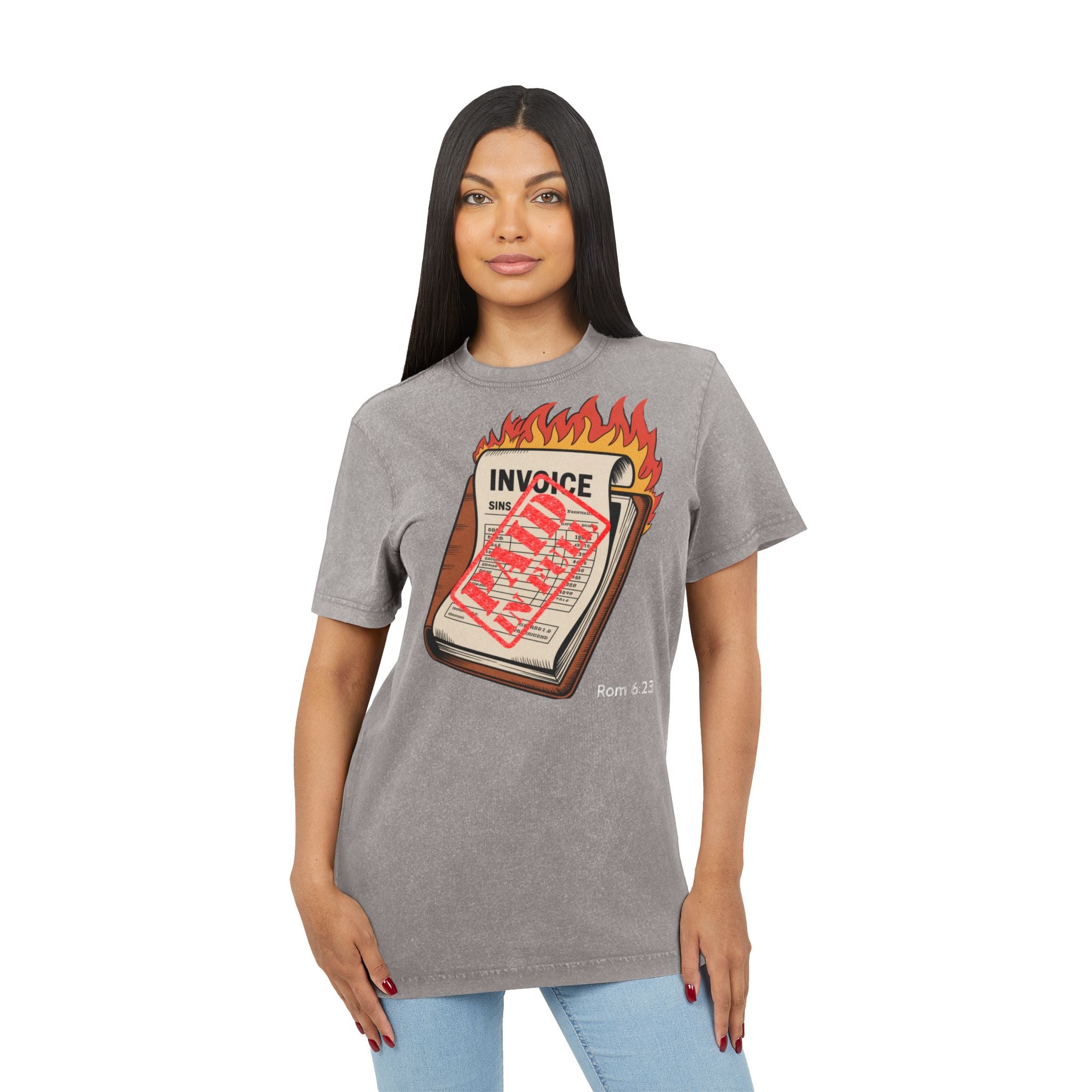 Men’s “Paid in full” Acid Washed Round Neck Tee