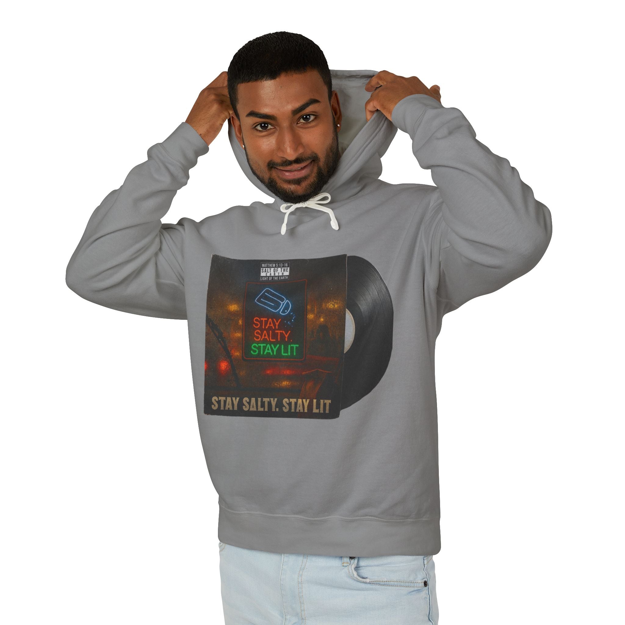 “Salty and lit” Unisex Lightweight Hooded Sweatshirt