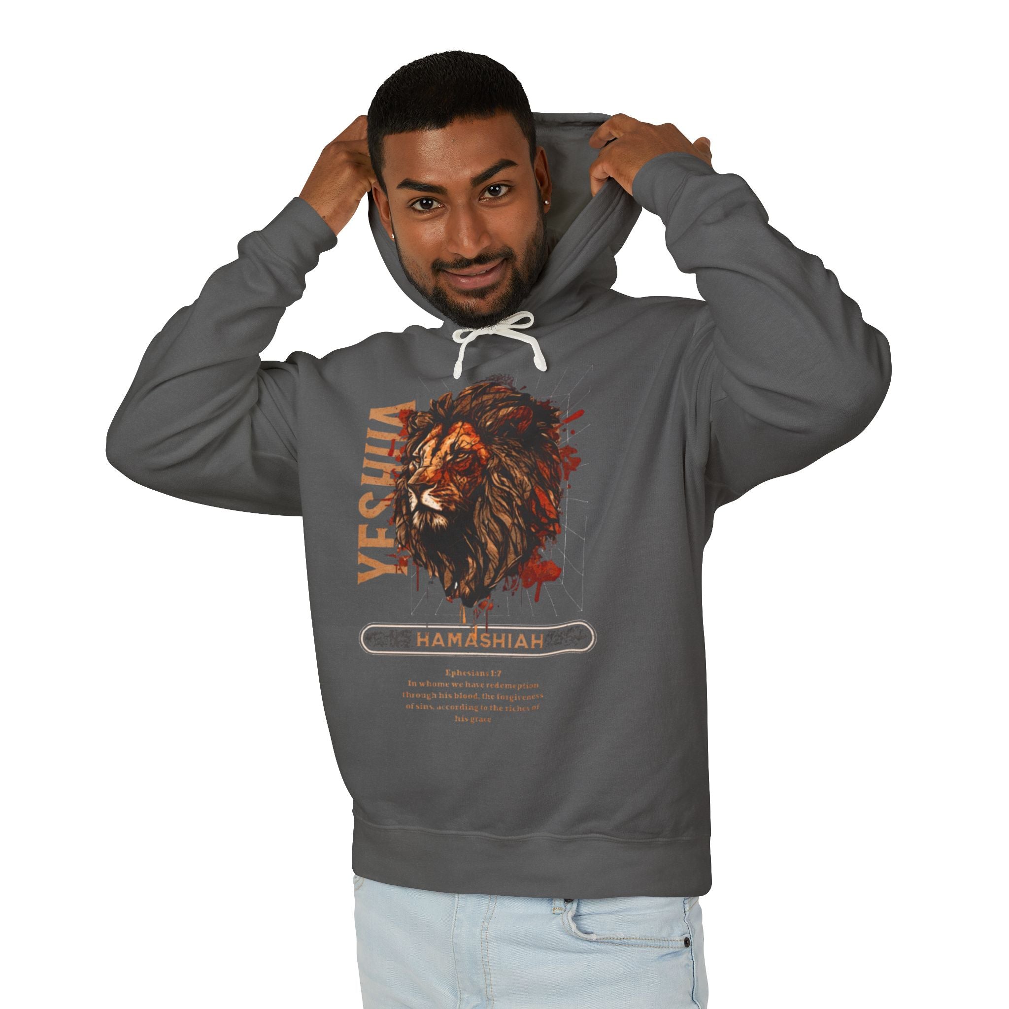 “YESHUA HAMASHIAH” Unisex Lightweight Hooded Sweatshirt