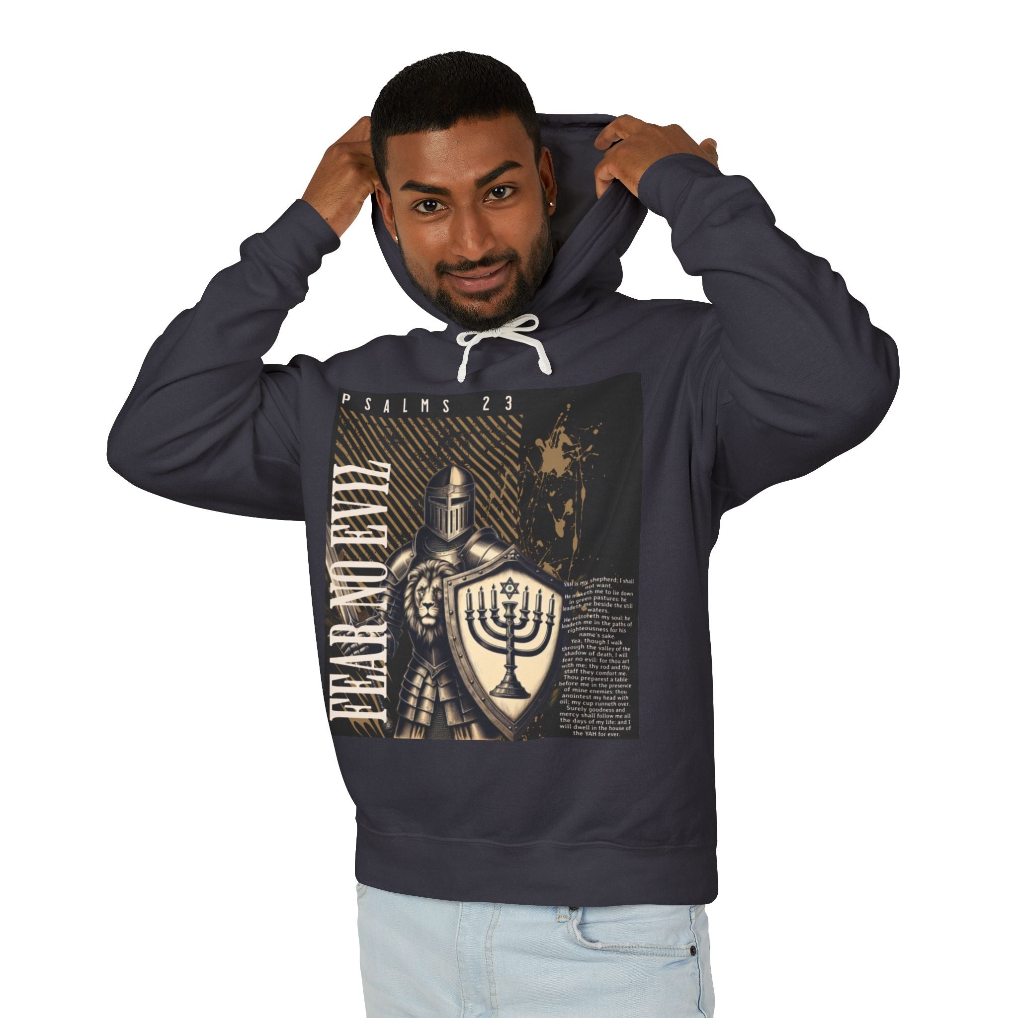 “Fear no evil” Unisex Lightweight Hooded Sweatshirt