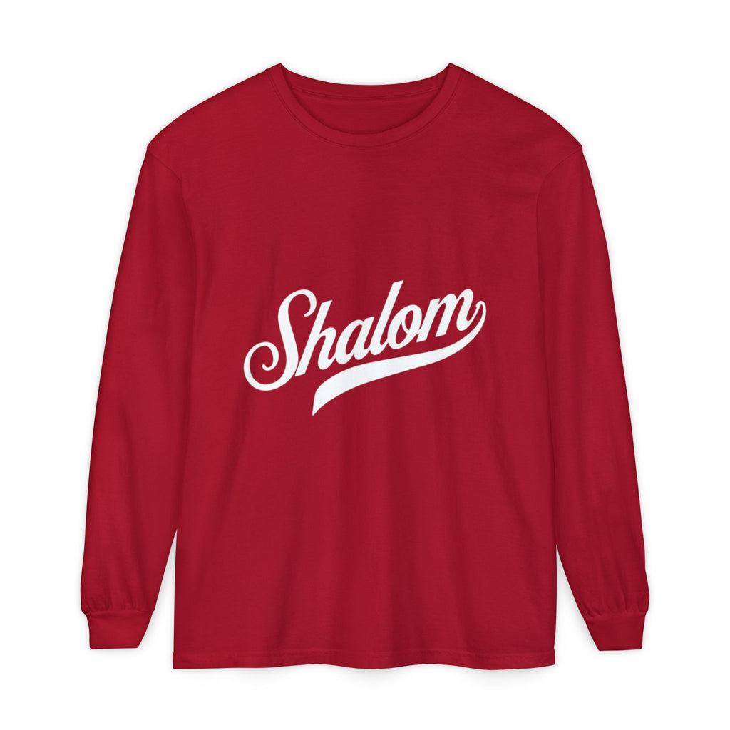 “Shalom” Unisex Garment-dyed Long Sleeve T-Shirt