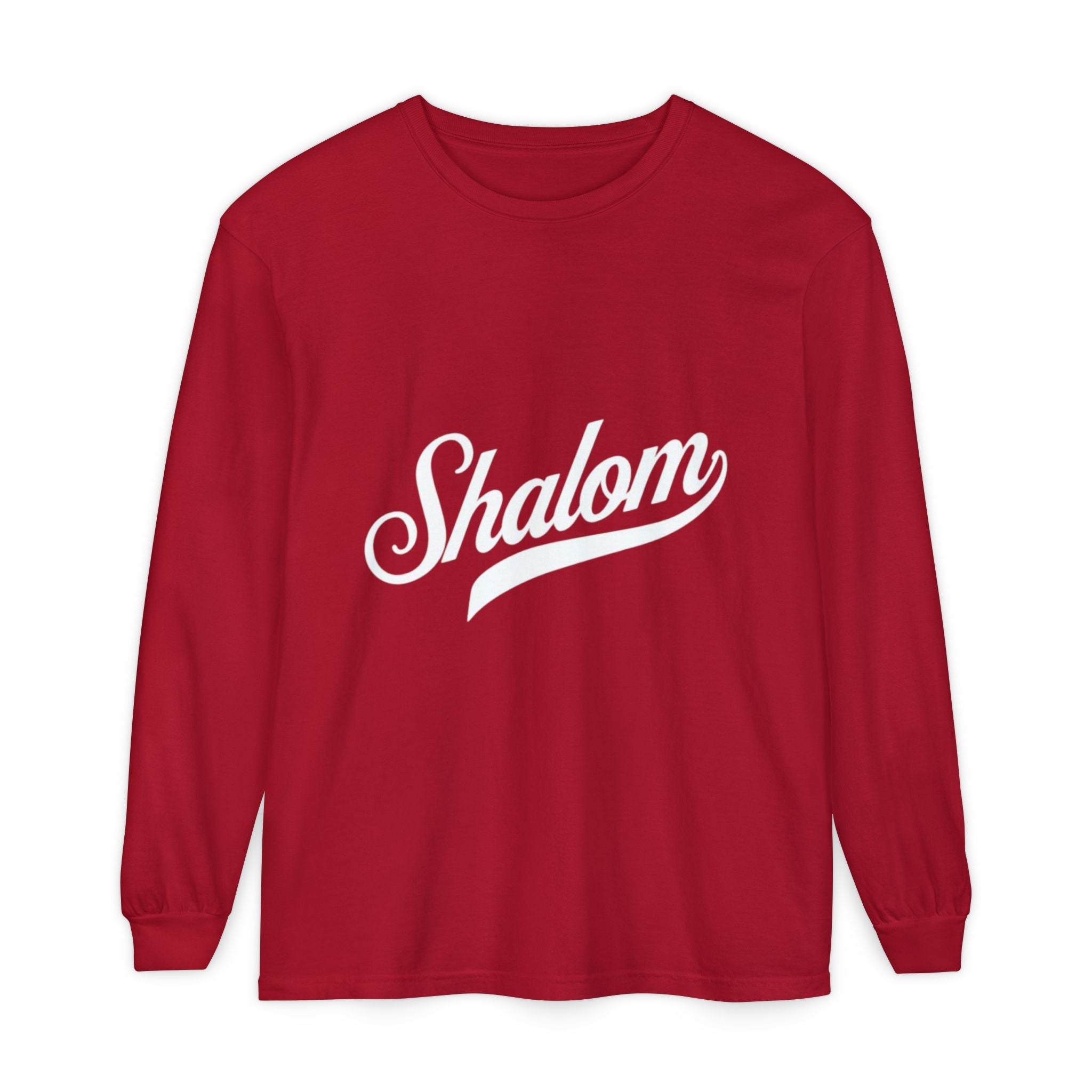 “Shalom” Unisex Garment-dyed Long Sleeve T-Shirt