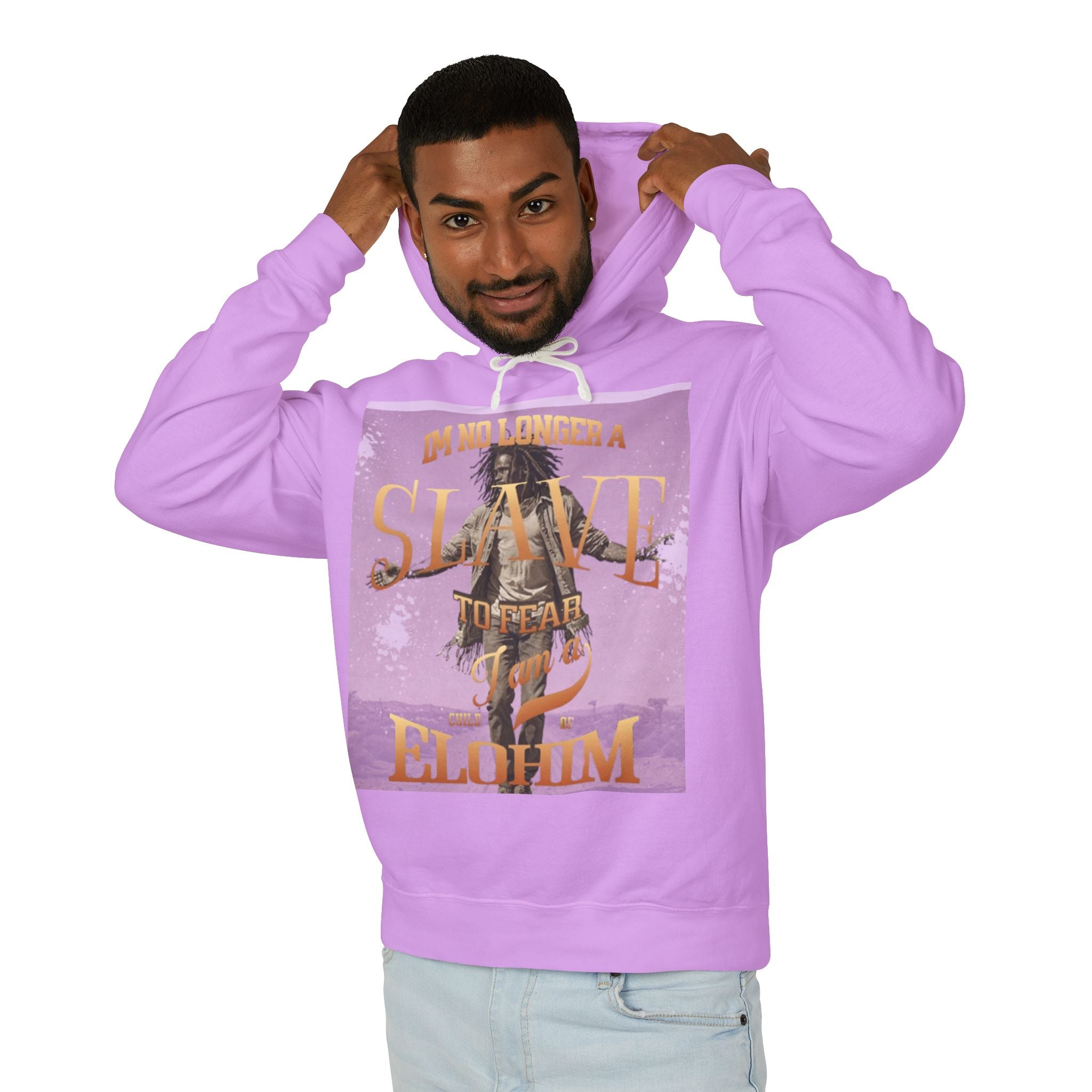“No longer a slave” Unisex Lightweight Hooded Sweatshirt