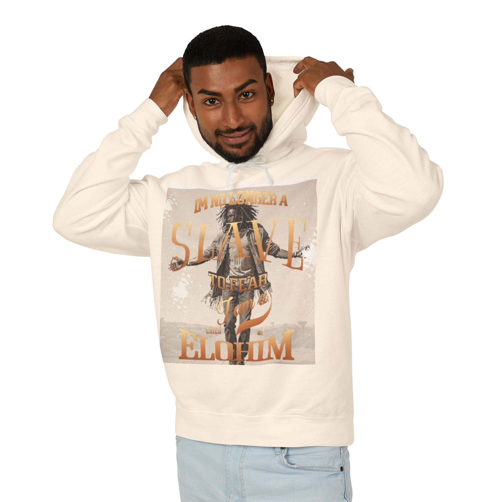 “No longer a slave” Unisex Lightweight Hooded Sweatshirt