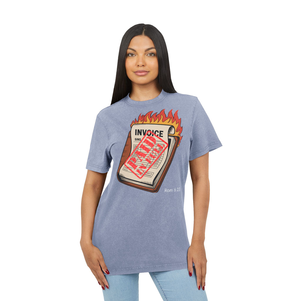 Men’s “Paid in full” Acid Washed Round Neck Tee
