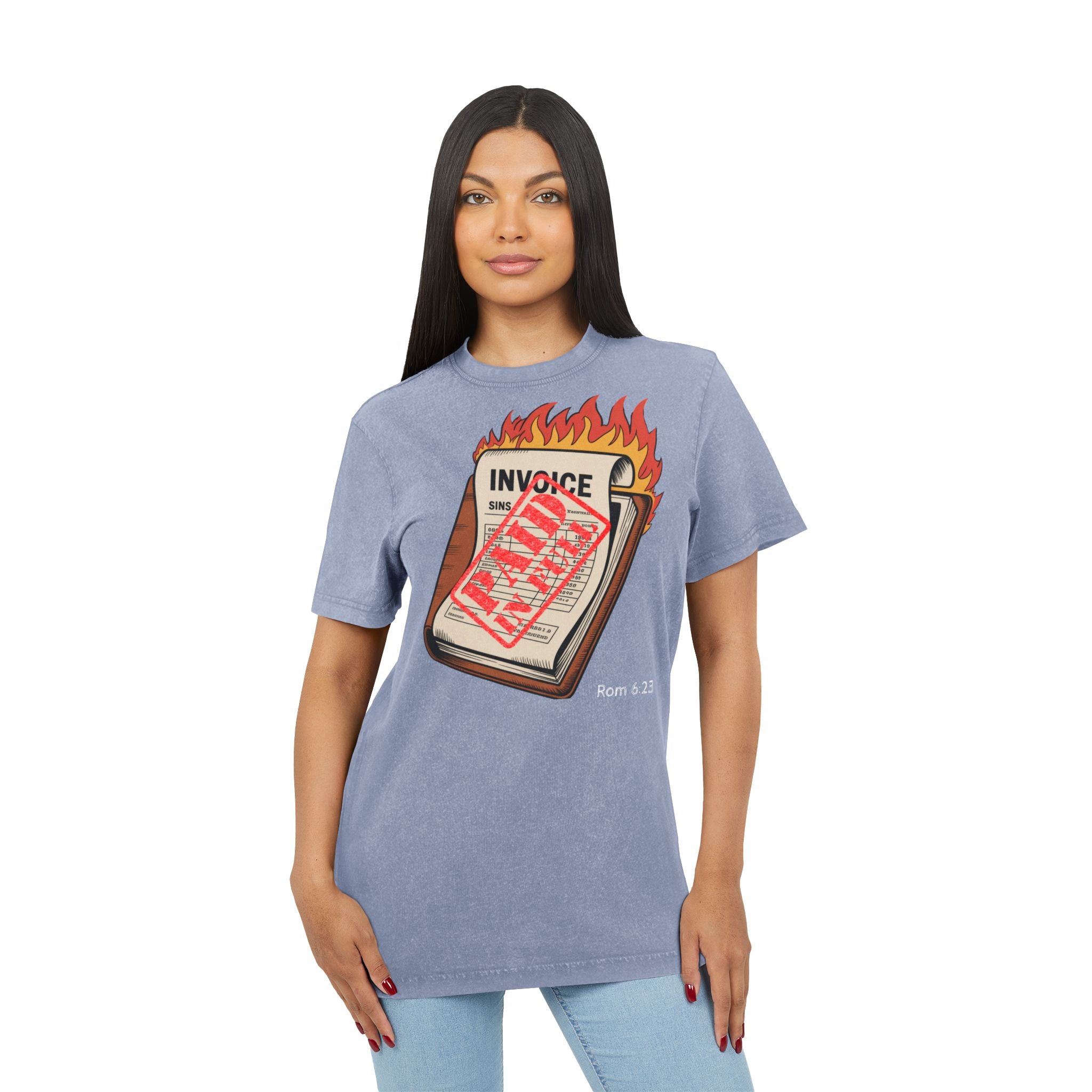 Men’s “Paid in full” Acid Washed Round Neck Tee