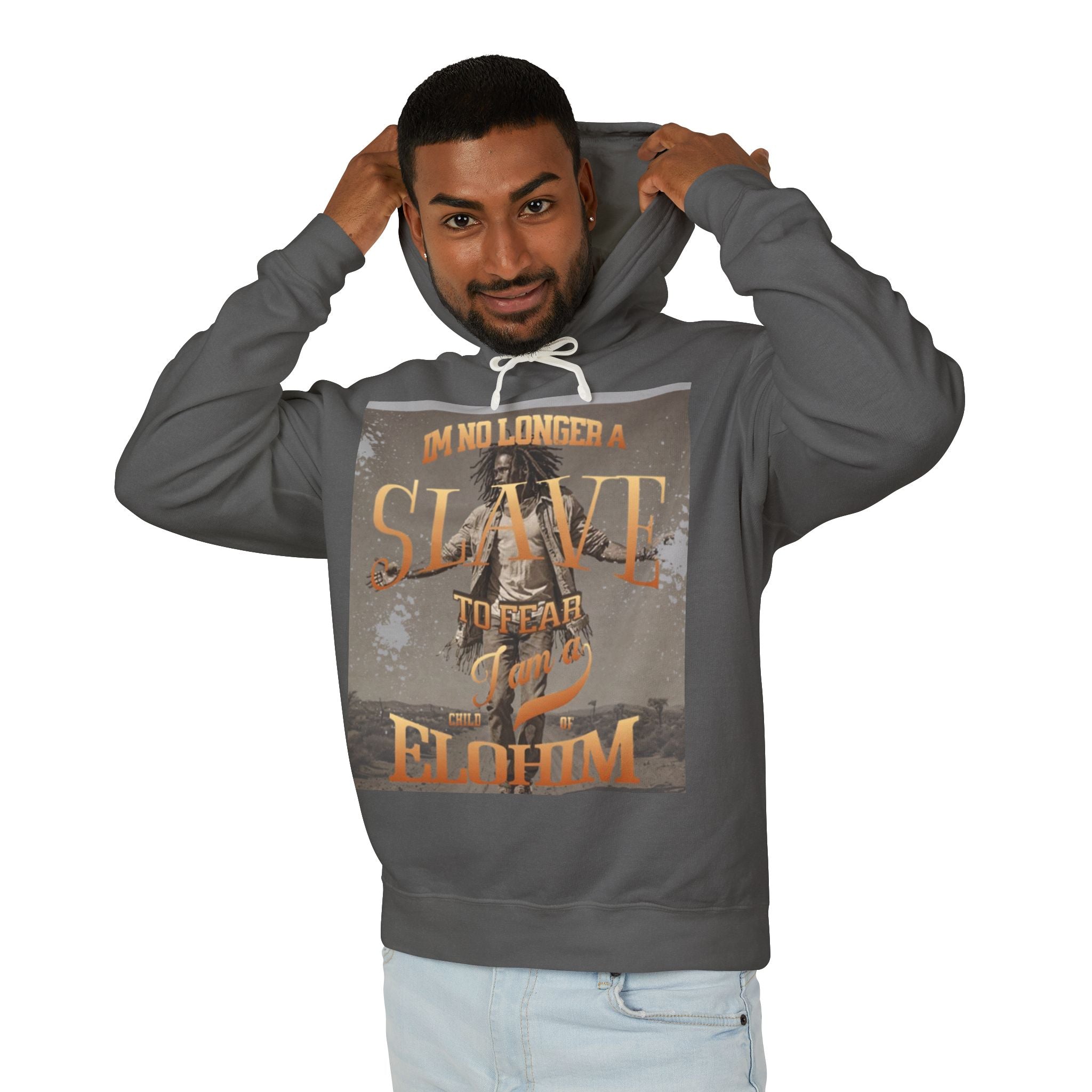 “No longer a slave” Unisex Lightweight Hooded Sweatshirt