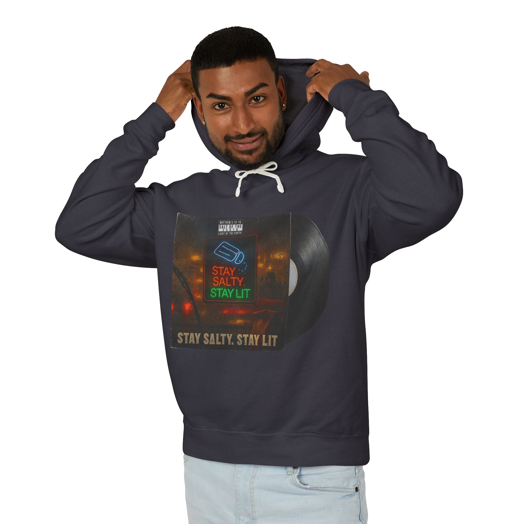 “Salty and lit” Unisex Lightweight Hooded Sweatshirt