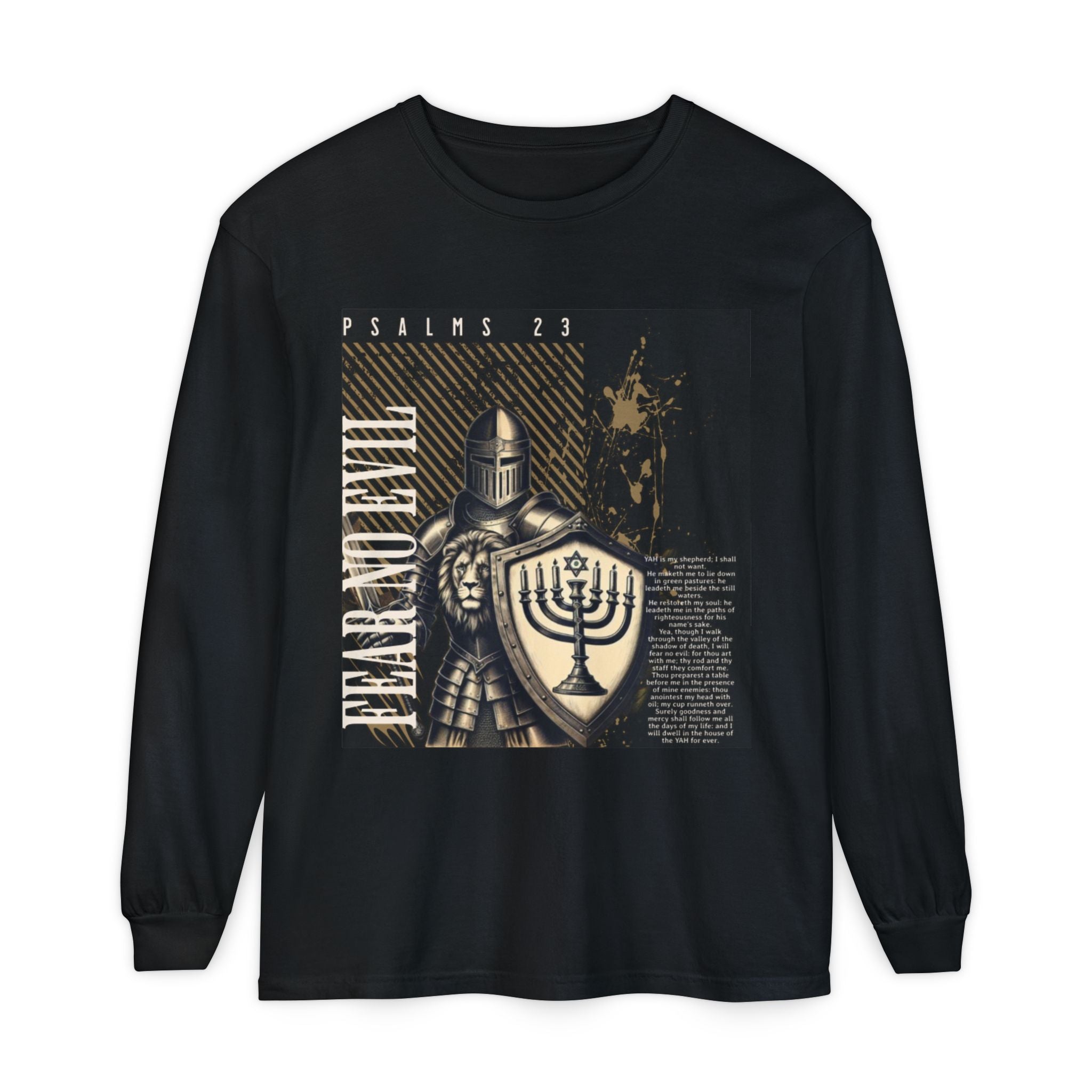 “Fear no evil” Unisex Garment-dyed Long Sleeve T-Shirt