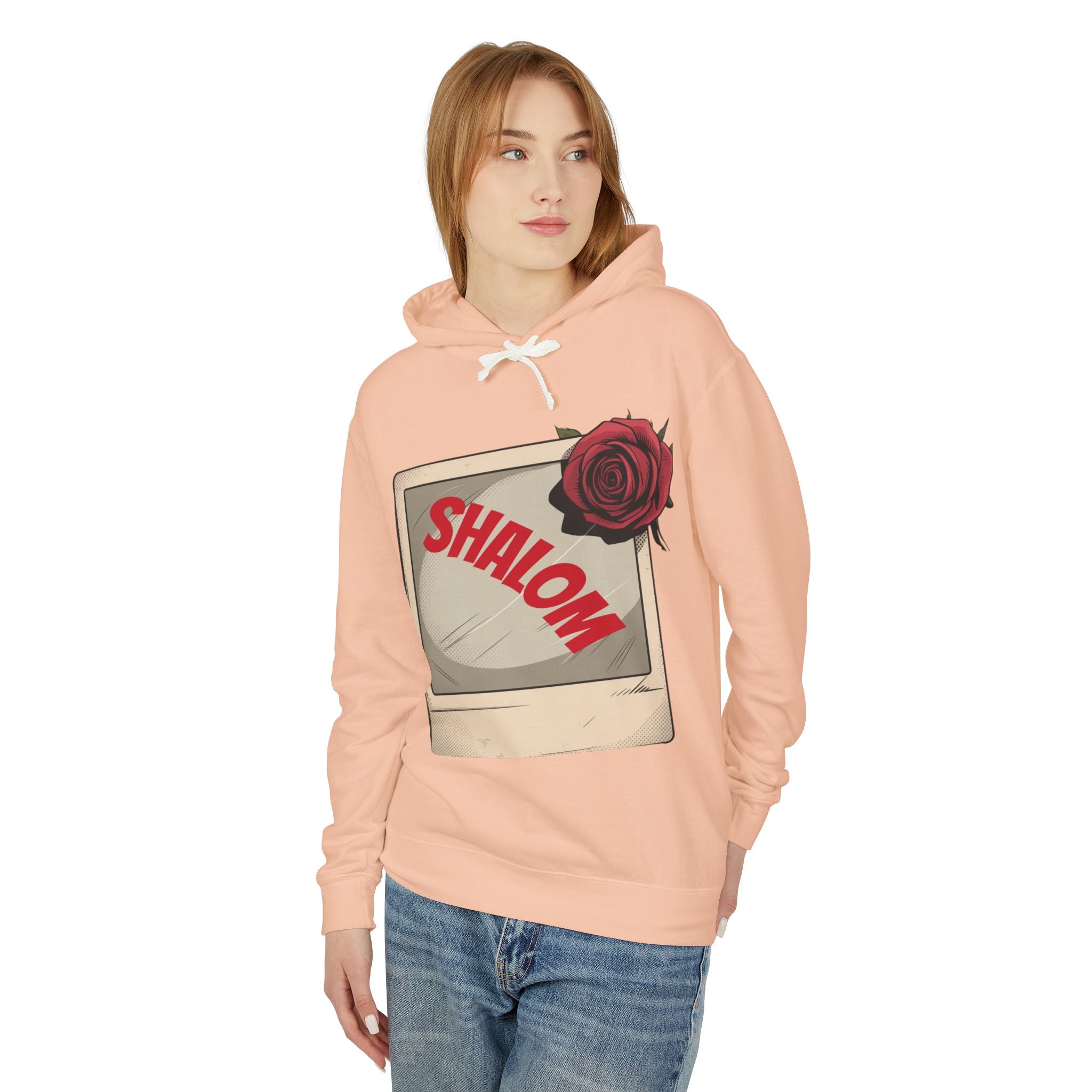 “SHALOM”  Lightweight Hooded Sweatshirt
