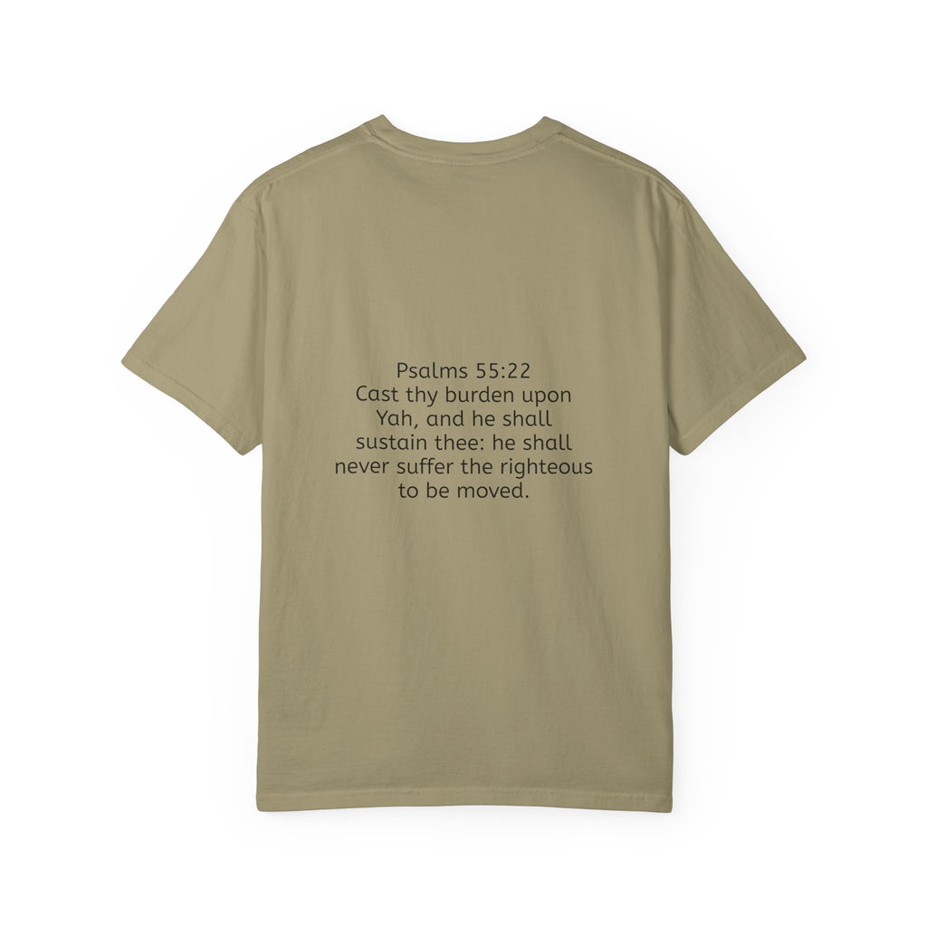 “Cast thy burdens” Unisex Garment-Dyed T-shirt