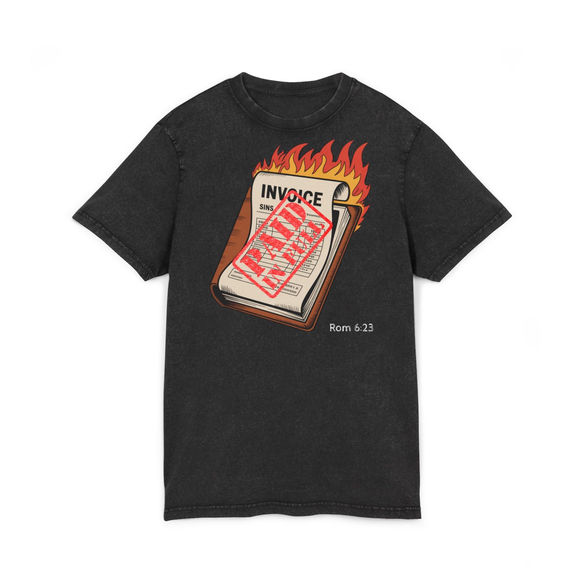 “Paid in full” Acid Washed Round Neck Tee