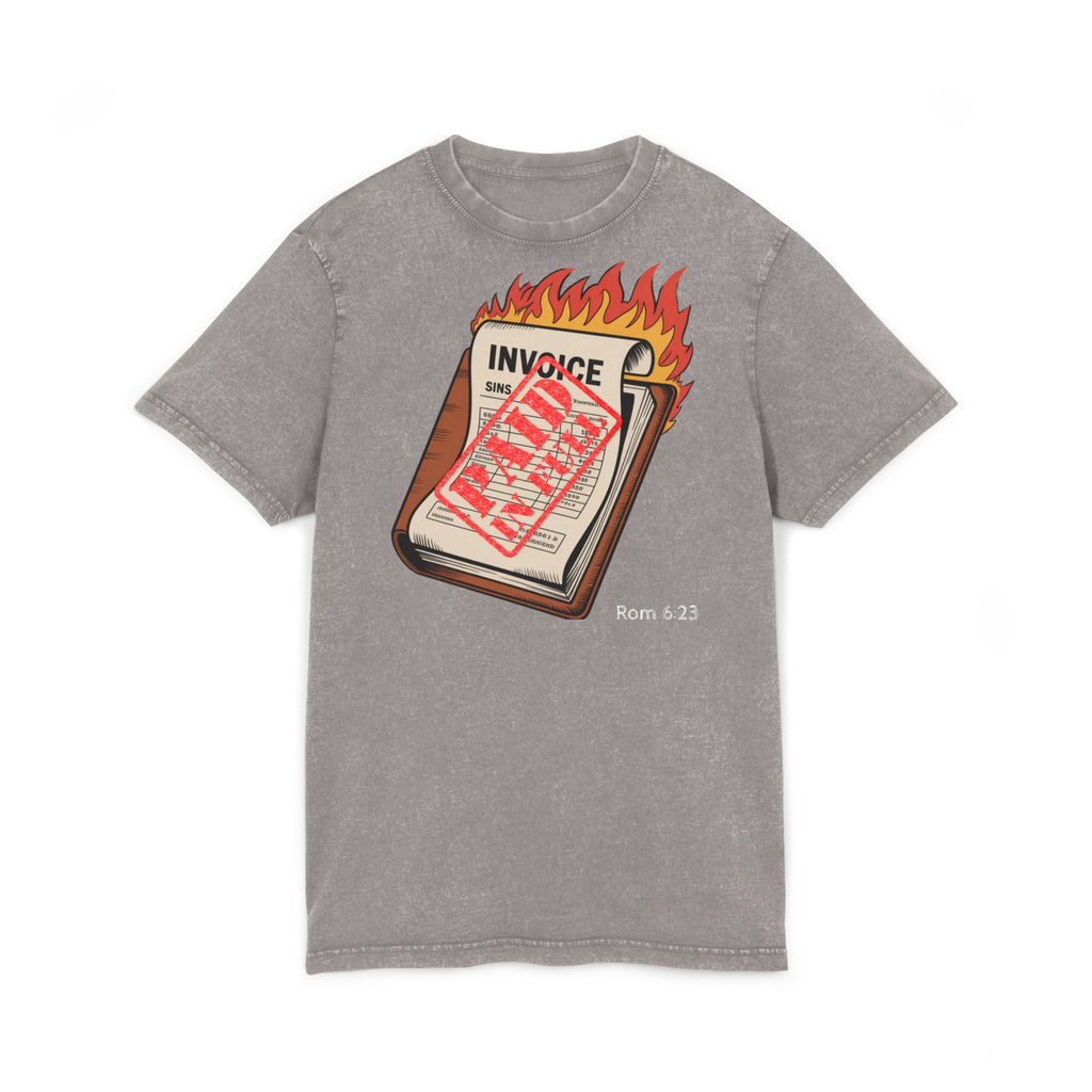 Men’s “Paid in full” Acid Washed Round Neck Tee