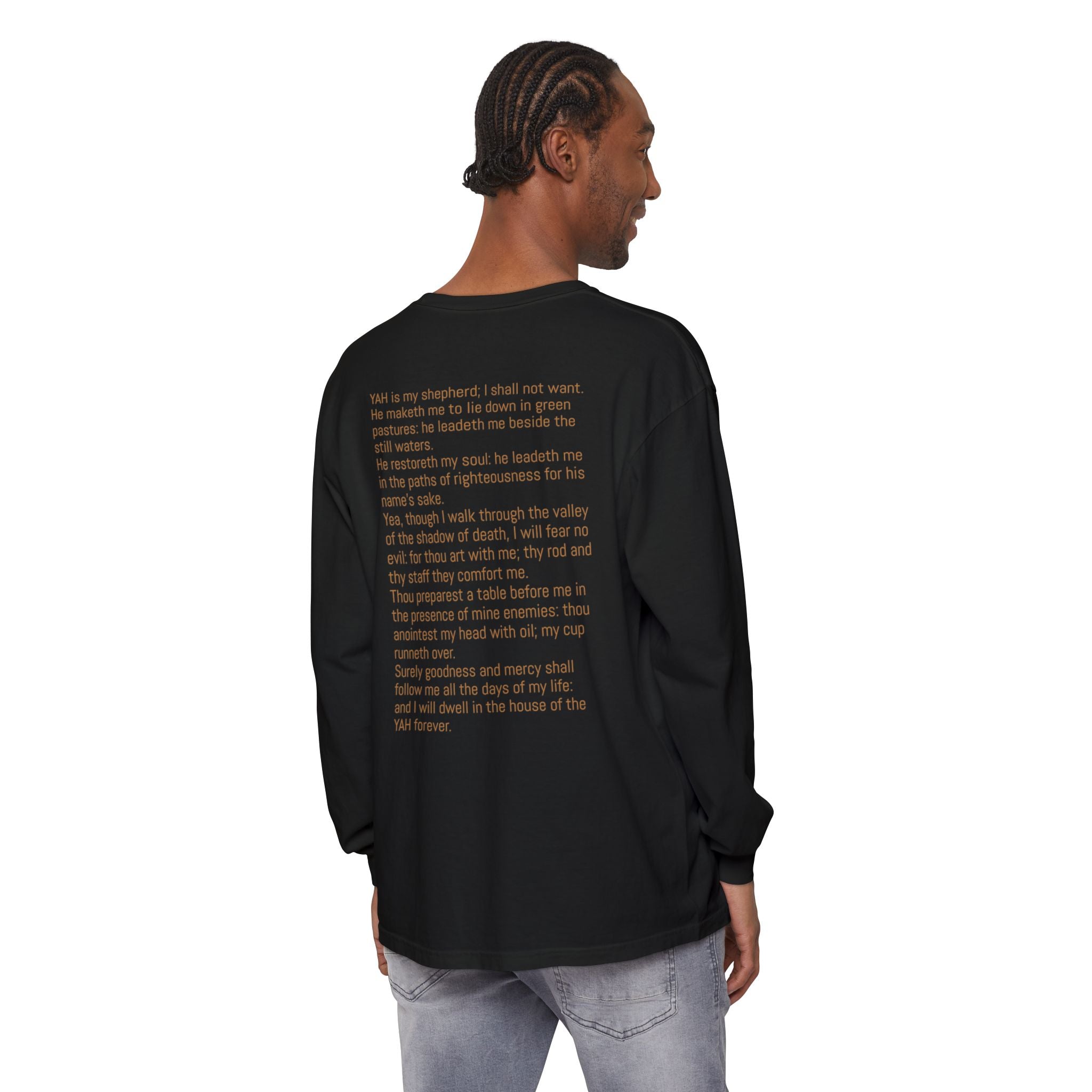 “Fear no evil” Unisex Garment-dyed Long Sleeve T-Shirt