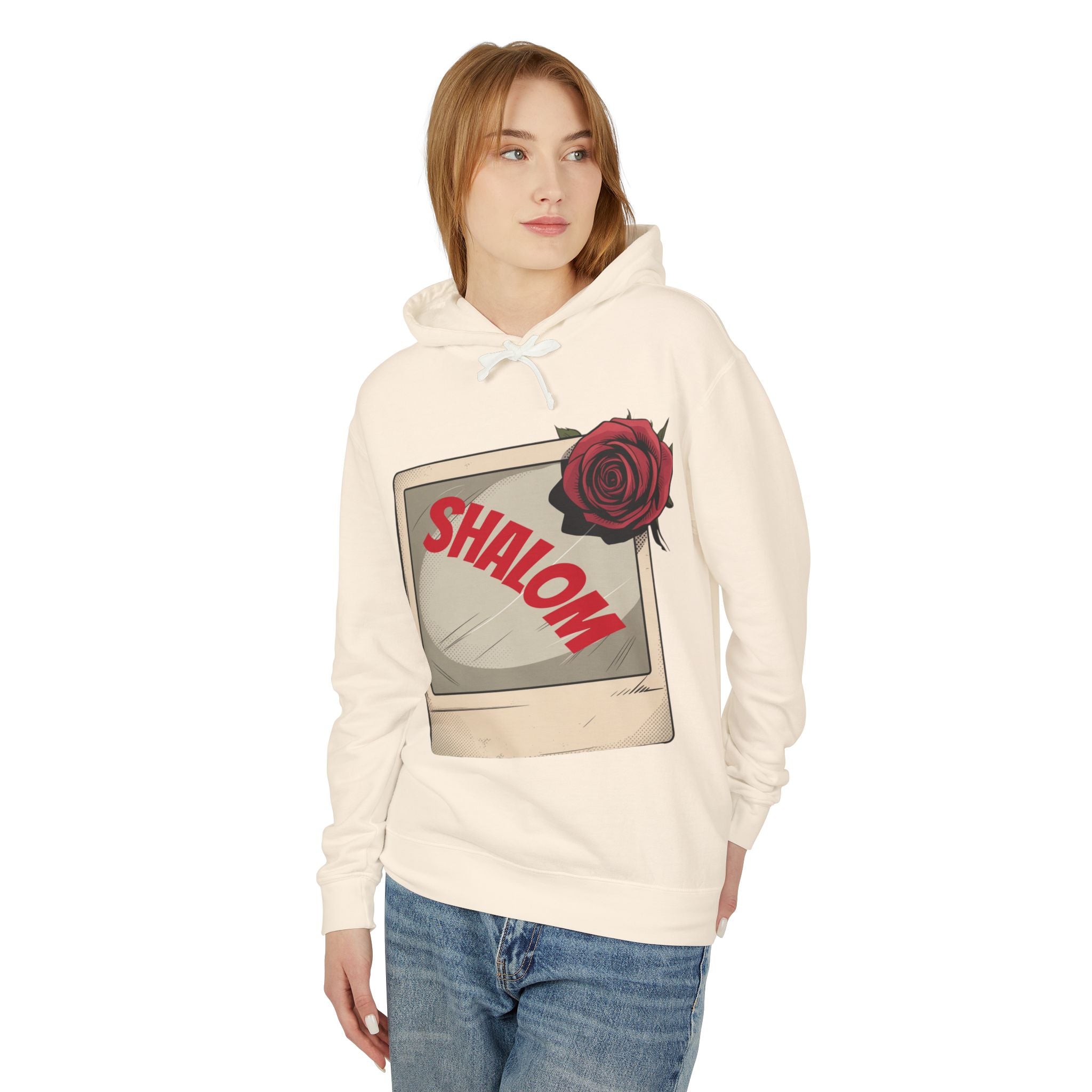 “SHALOM”  Lightweight Hooded Sweatshirt