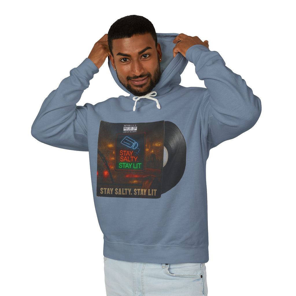 “Salty and lit” Unisex Lightweight Hooded Sweatshirt