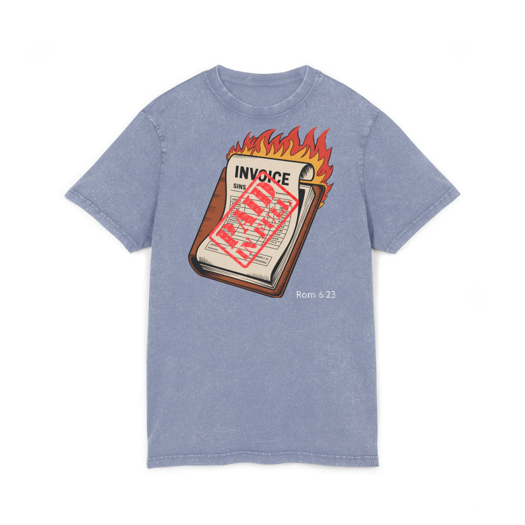 Men’s “Paid in full” Acid Washed Round Neck Tee