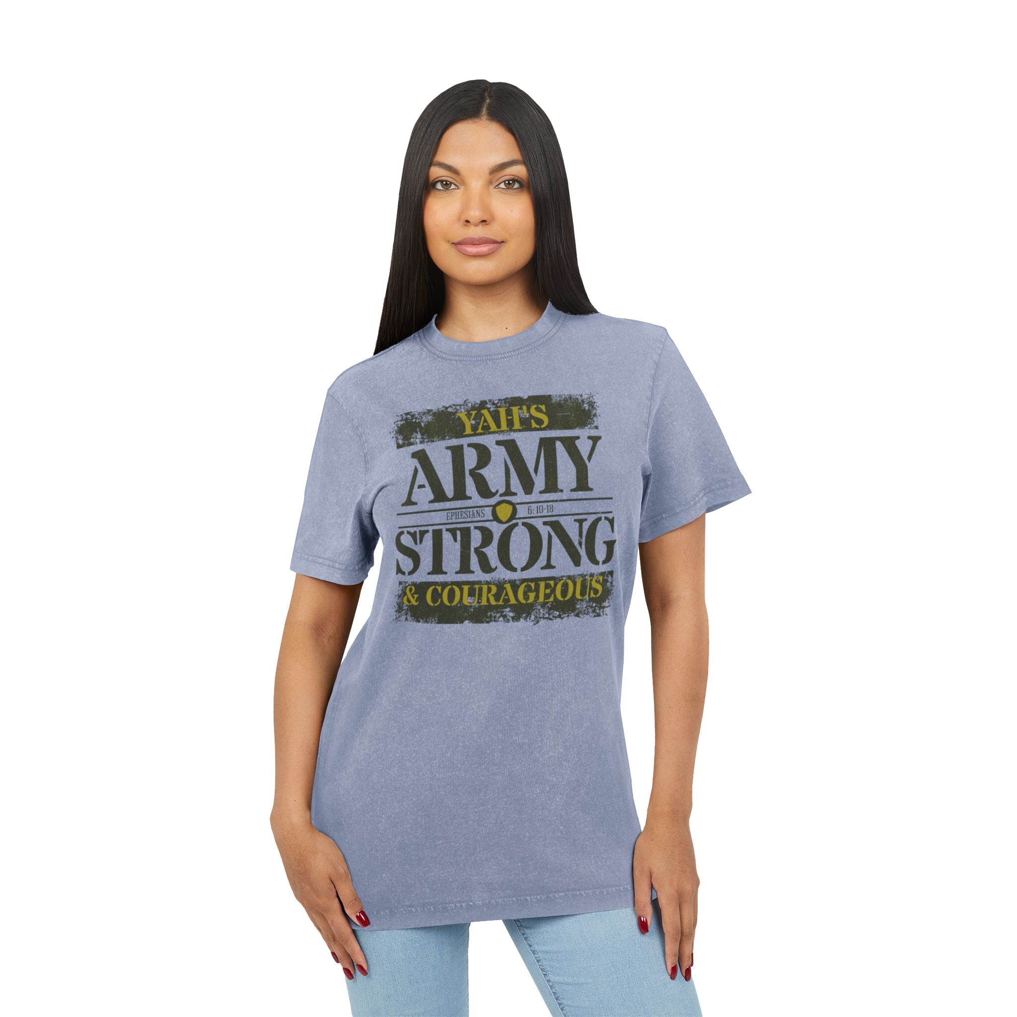 Acid Washed Round Neck Tee