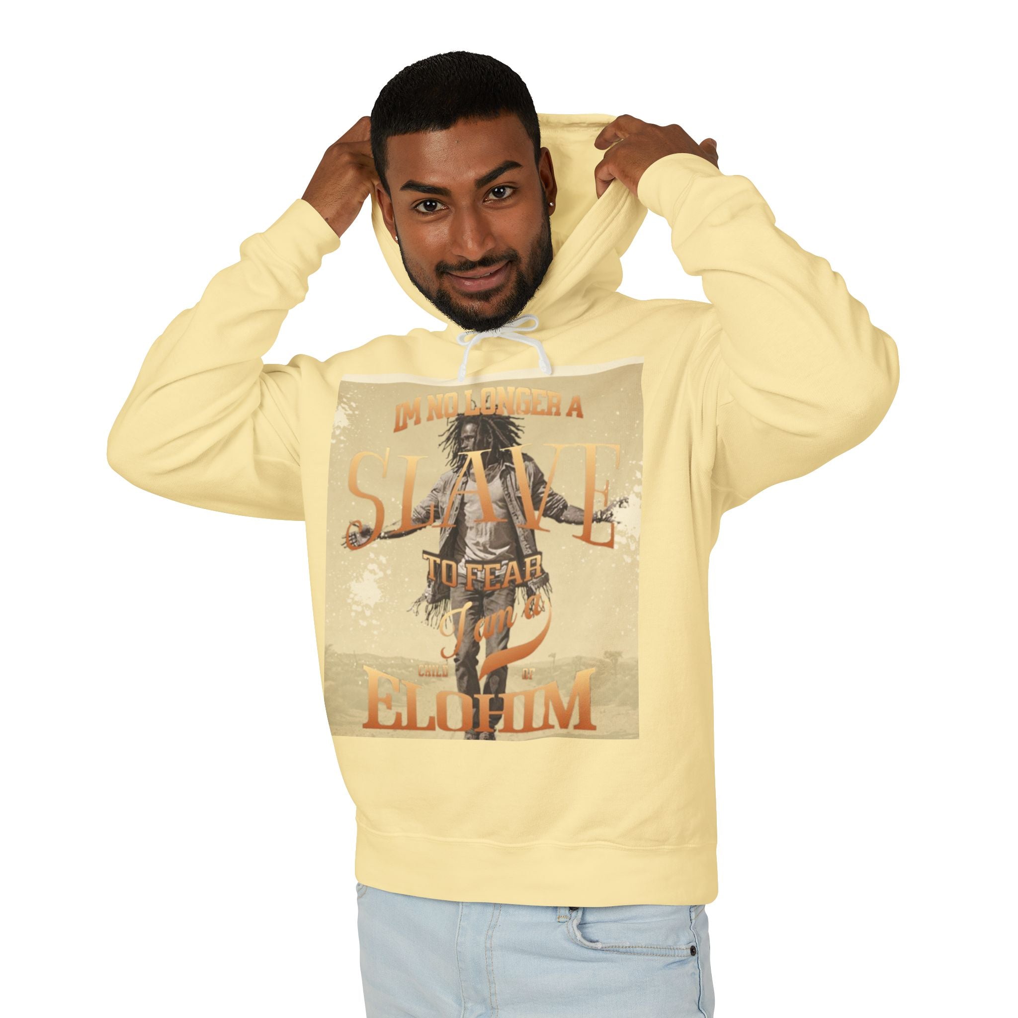 “No longer a slave” Unisex Lightweight Hooded Sweatshirt