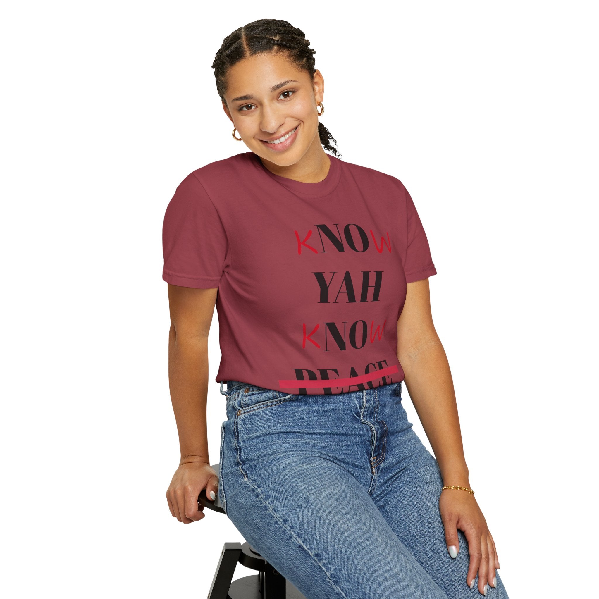 Women’s “Know Yah” Unisex Garment-Dyed T-shirt