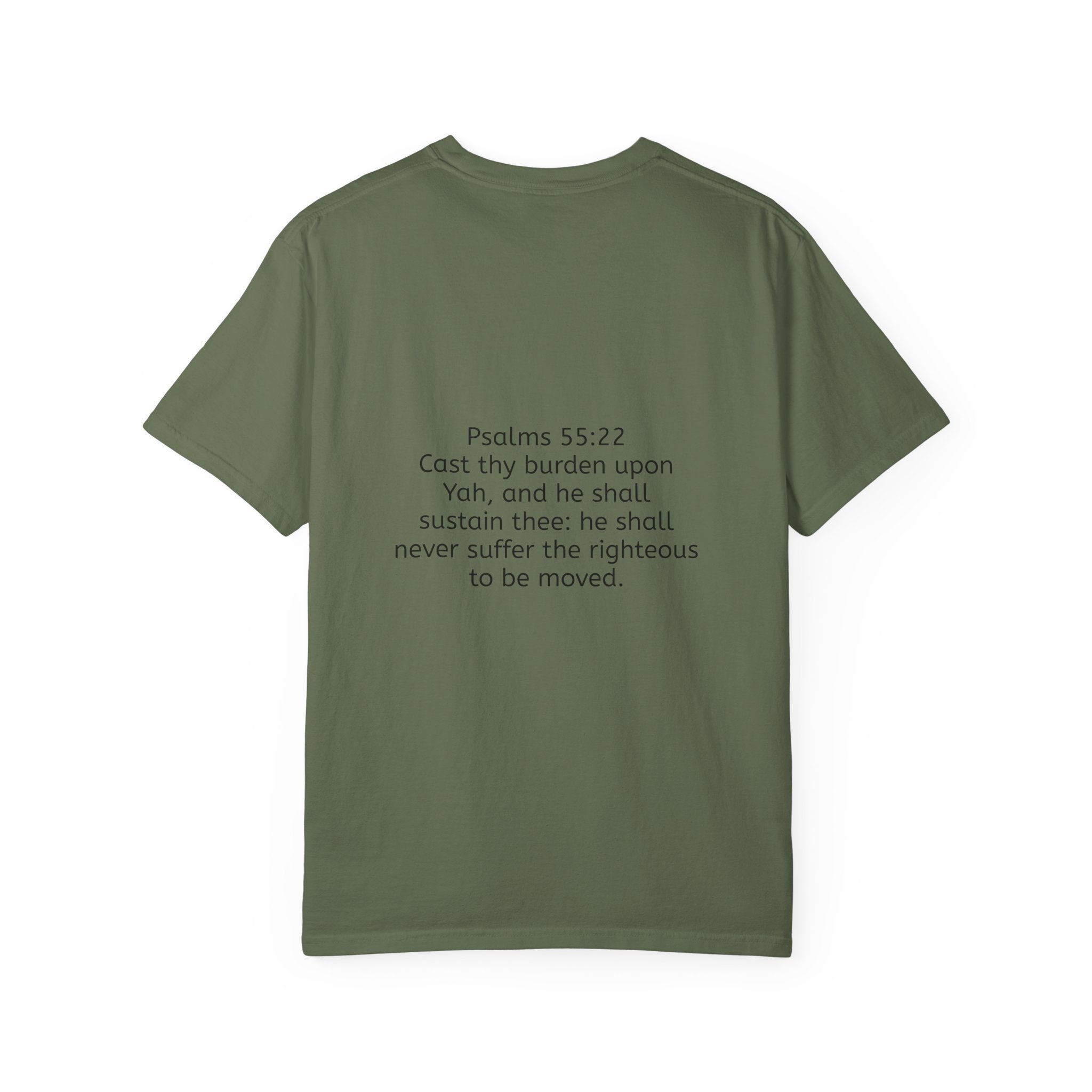 “Cast thy burdens” Unisex Garment-Dyed T-shirt