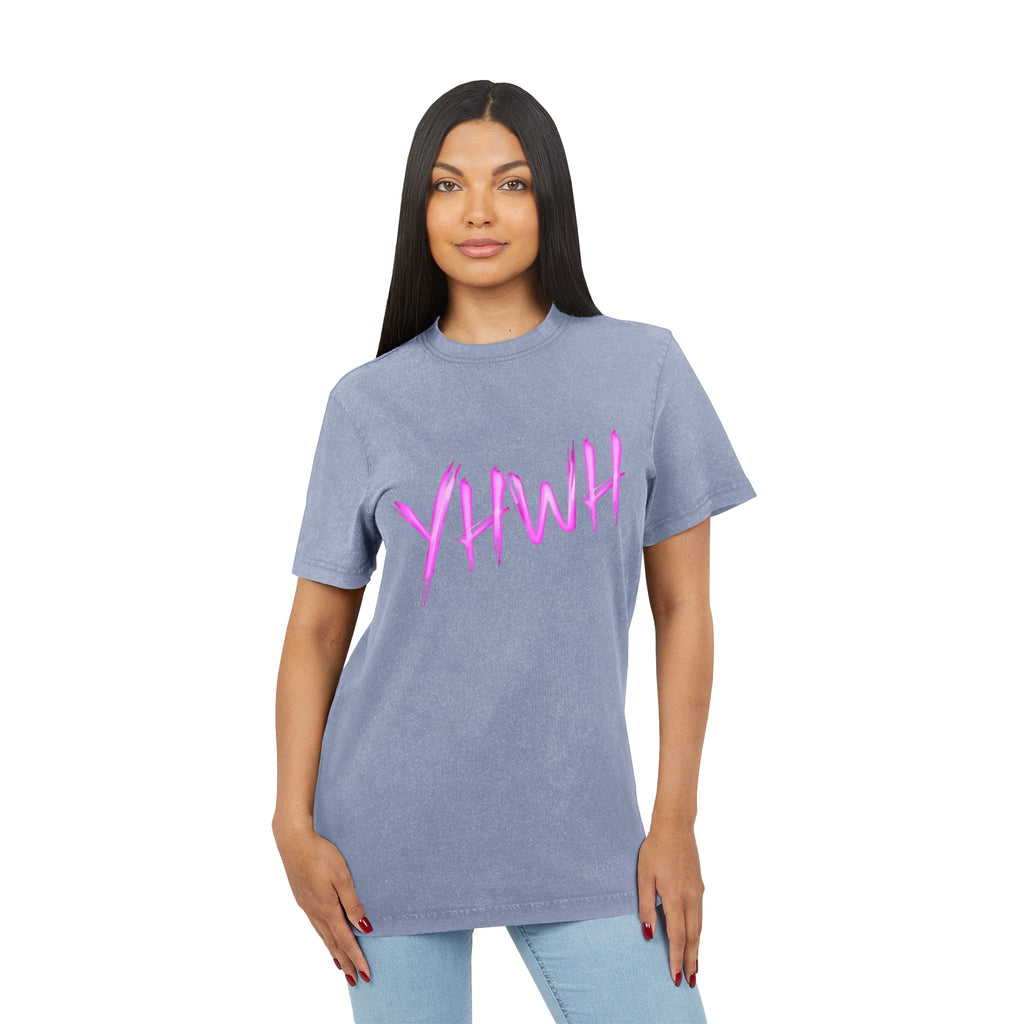 “YHWH” Acid Washed Round Neck Tee