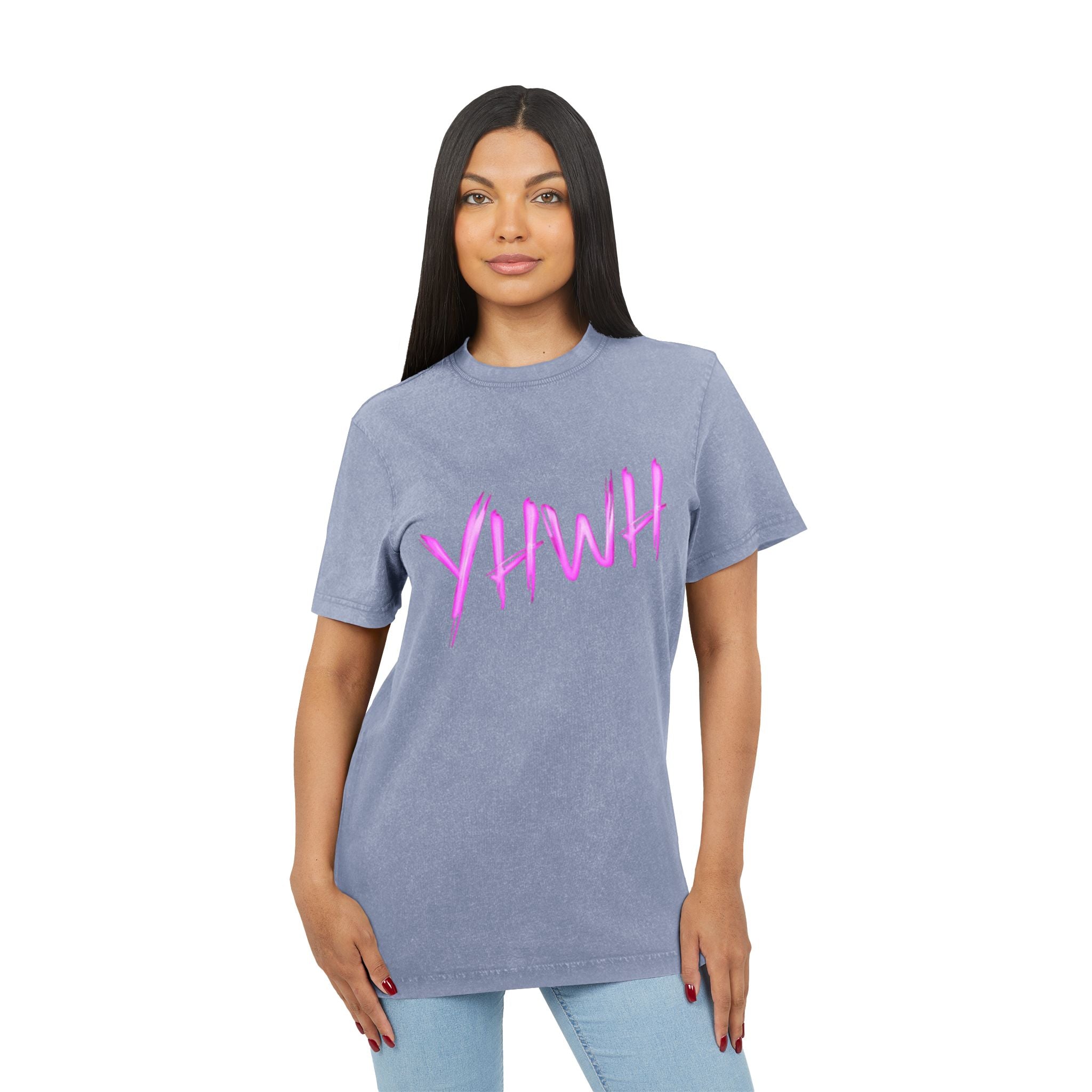 “YHWH” Acid Washed Round Neck Tee
