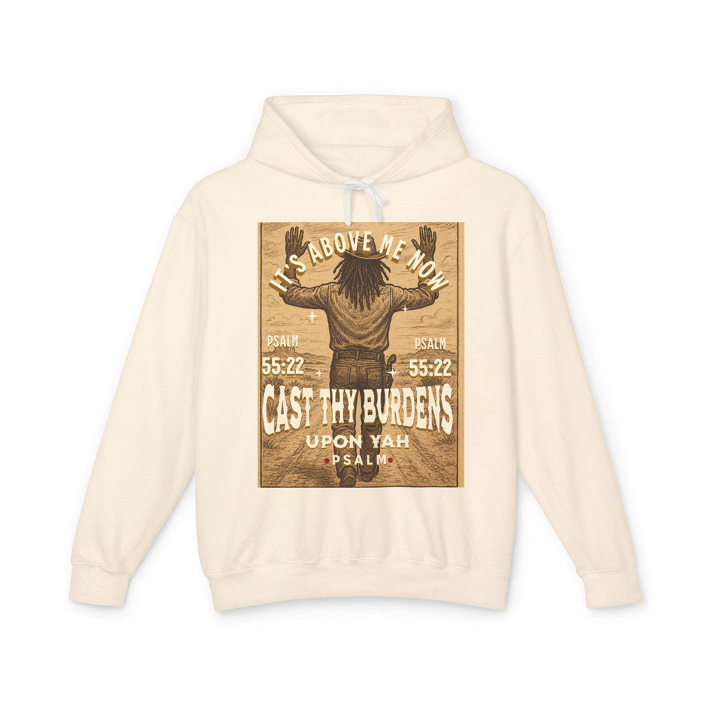 “Cast thy burdens” Lightweight Hooded Sweatshirt