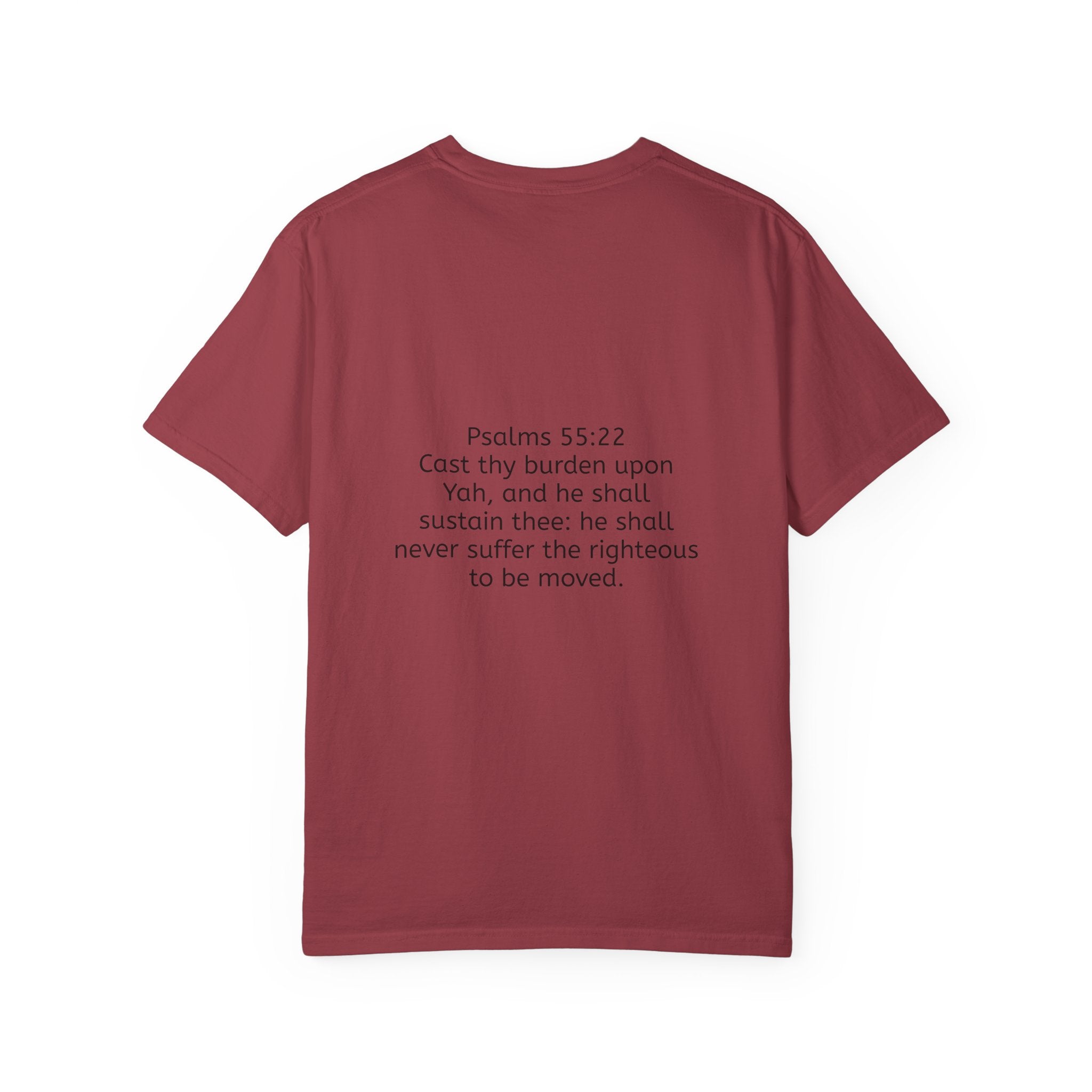 “Cast thy burdens” Unisex Garment-Dyed T-shirt
