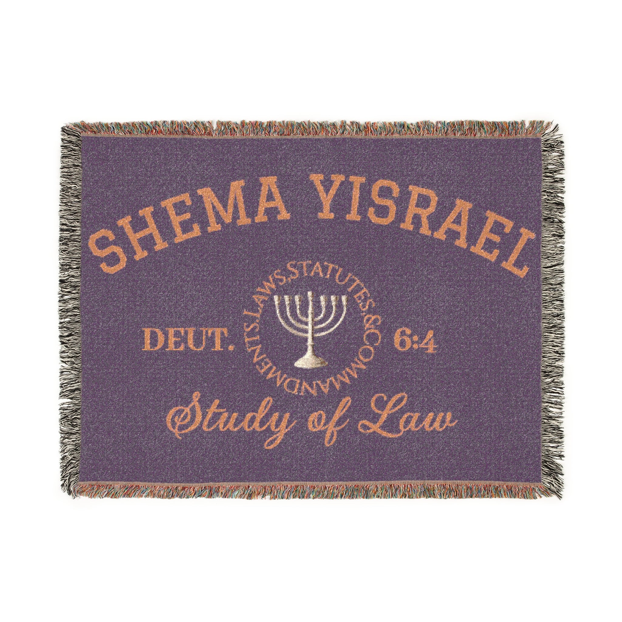 Purple “SHEMA YISRAEL university” Woven Blanket